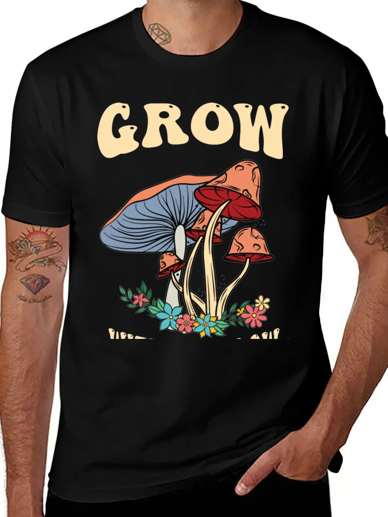 Grow Groovy Mushroom Breathable Soft Cotton T-Shirt – Timeless Casual Look