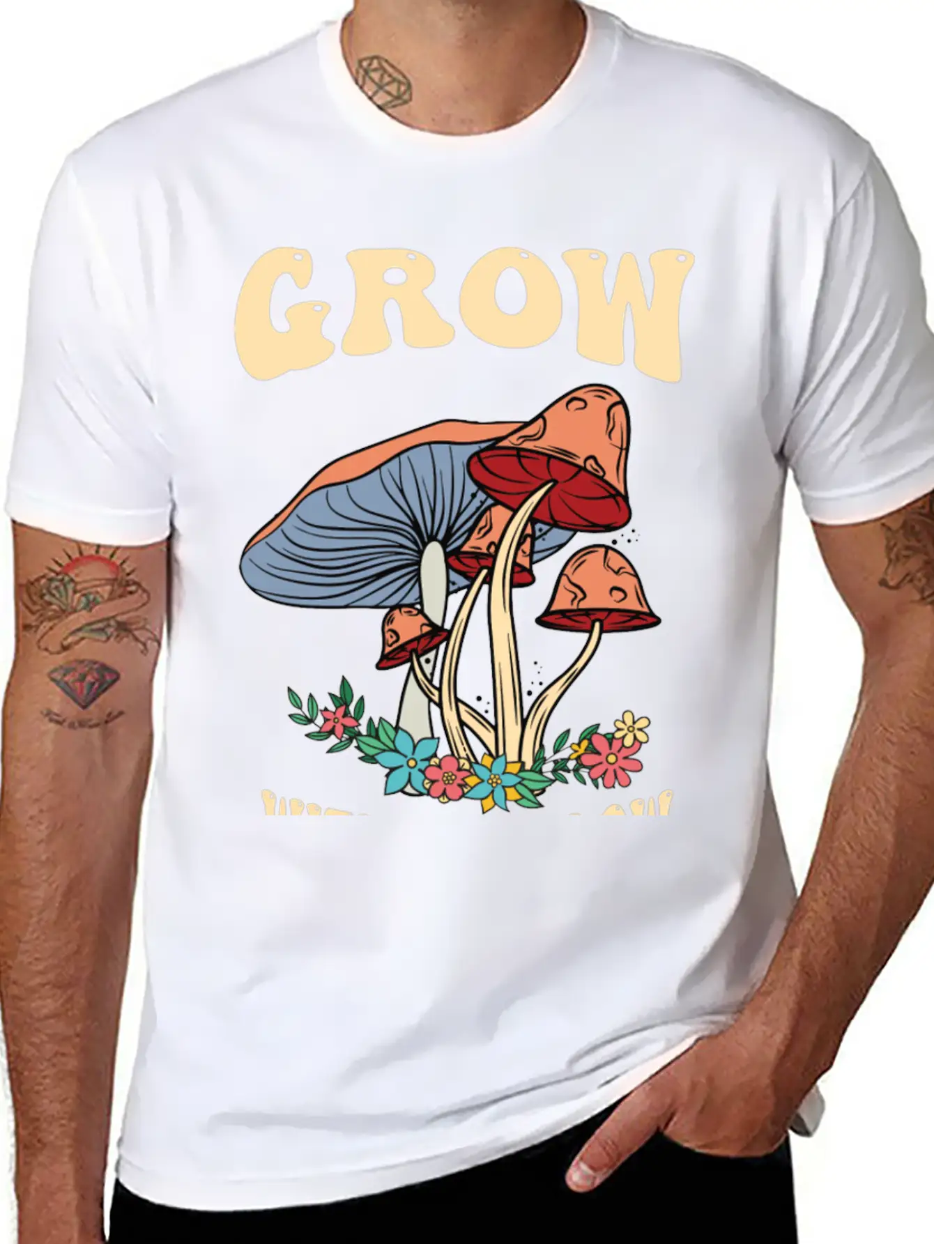 Grow Groovy Mushroom Breathable Soft Cotton T-Shirt – Timeless Casual Look