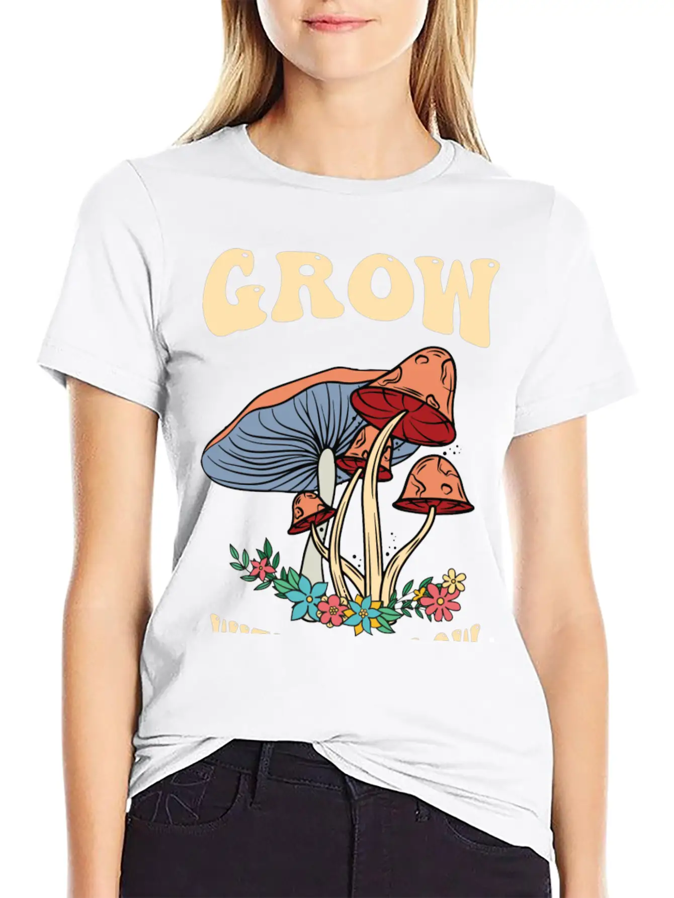 Grow Groovy Mushroom Breathable Soft Cotton T-Shirt – Timeless Casual Look