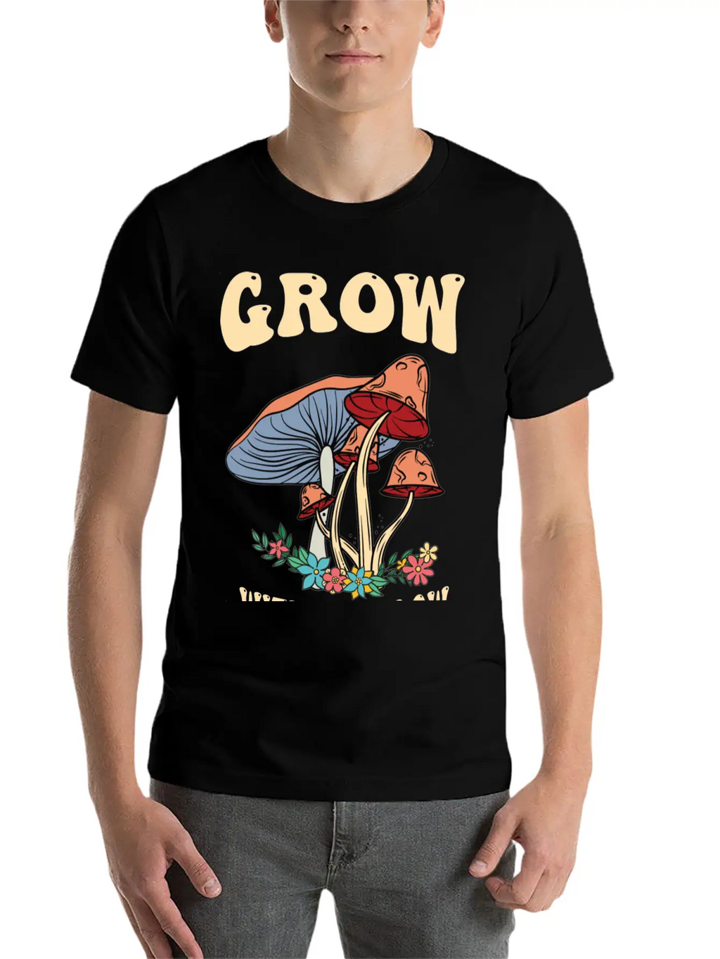 Grow Groovy Mushroom Breathable Soft Cotton T-Shirt – Timeless Casual Look