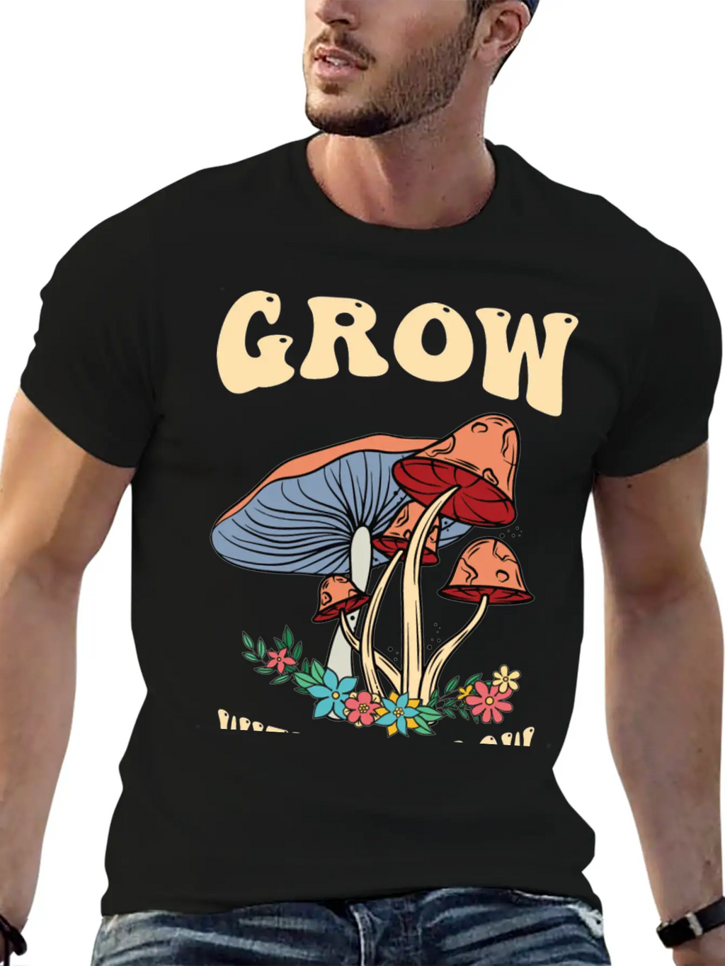 Grow Groovy Mushroom Breathable Soft Cotton T-Shirt – Timeless Casual Look