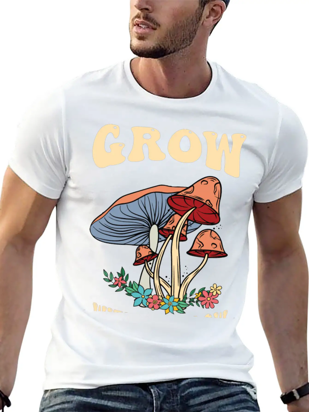 Grow Groovy Mushroom Breathable Soft Cotton T-Shirt – Timeless Casual Look