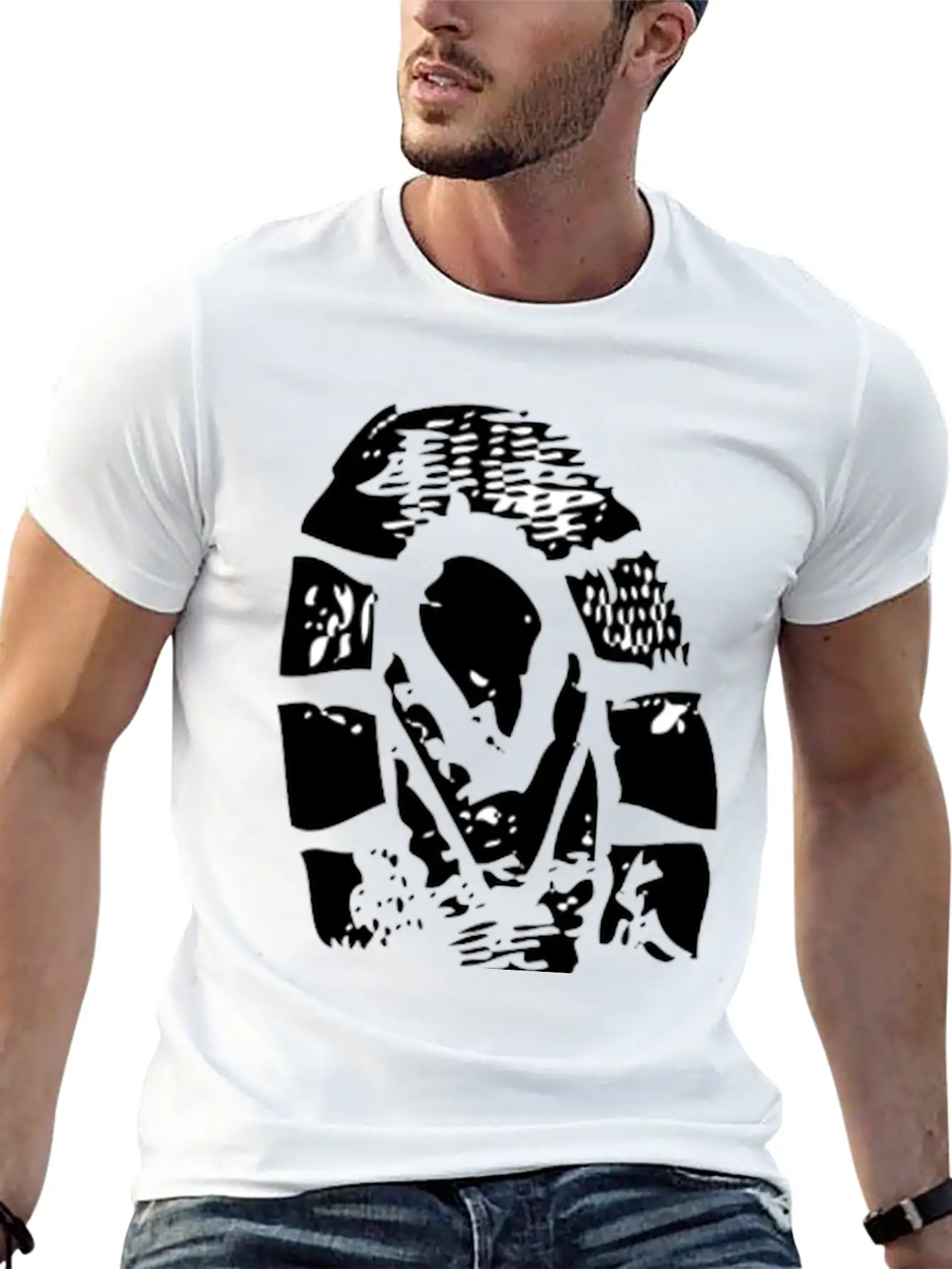 Grunge Clip Art Breathable Soft Cotton T-Shirt – Timeless Casual Look