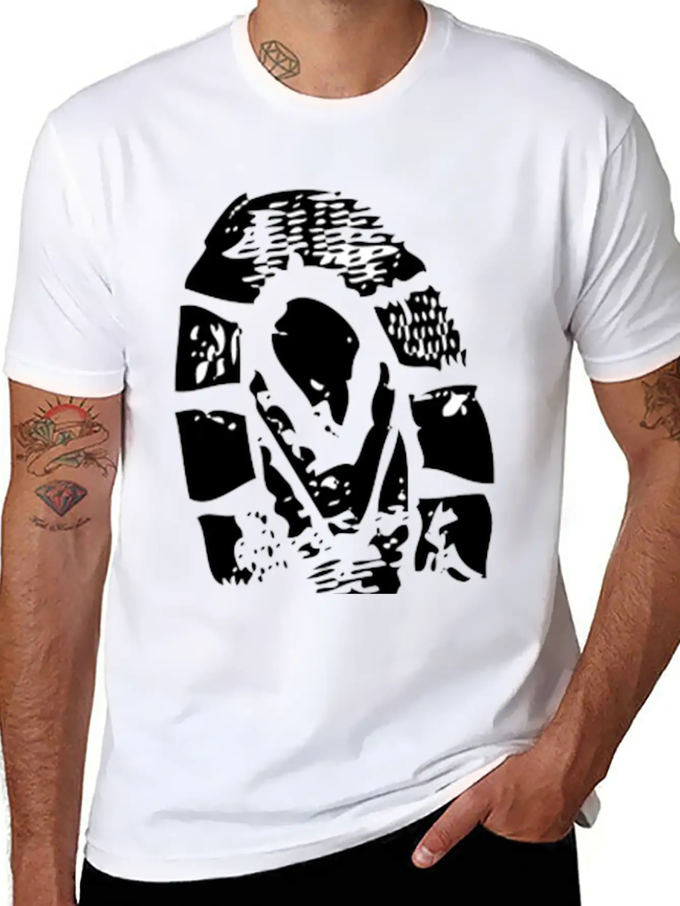 Grunge Clip Art Breathable Soft Cotton T-Shirt – Timeless Casual Look