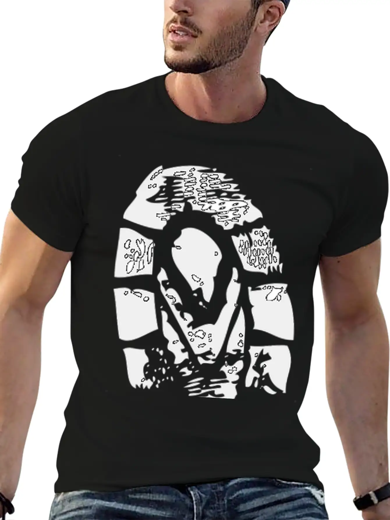 Grunge Clip Art Breathable Soft Cotton T-Shirt – Timeless Casual Look