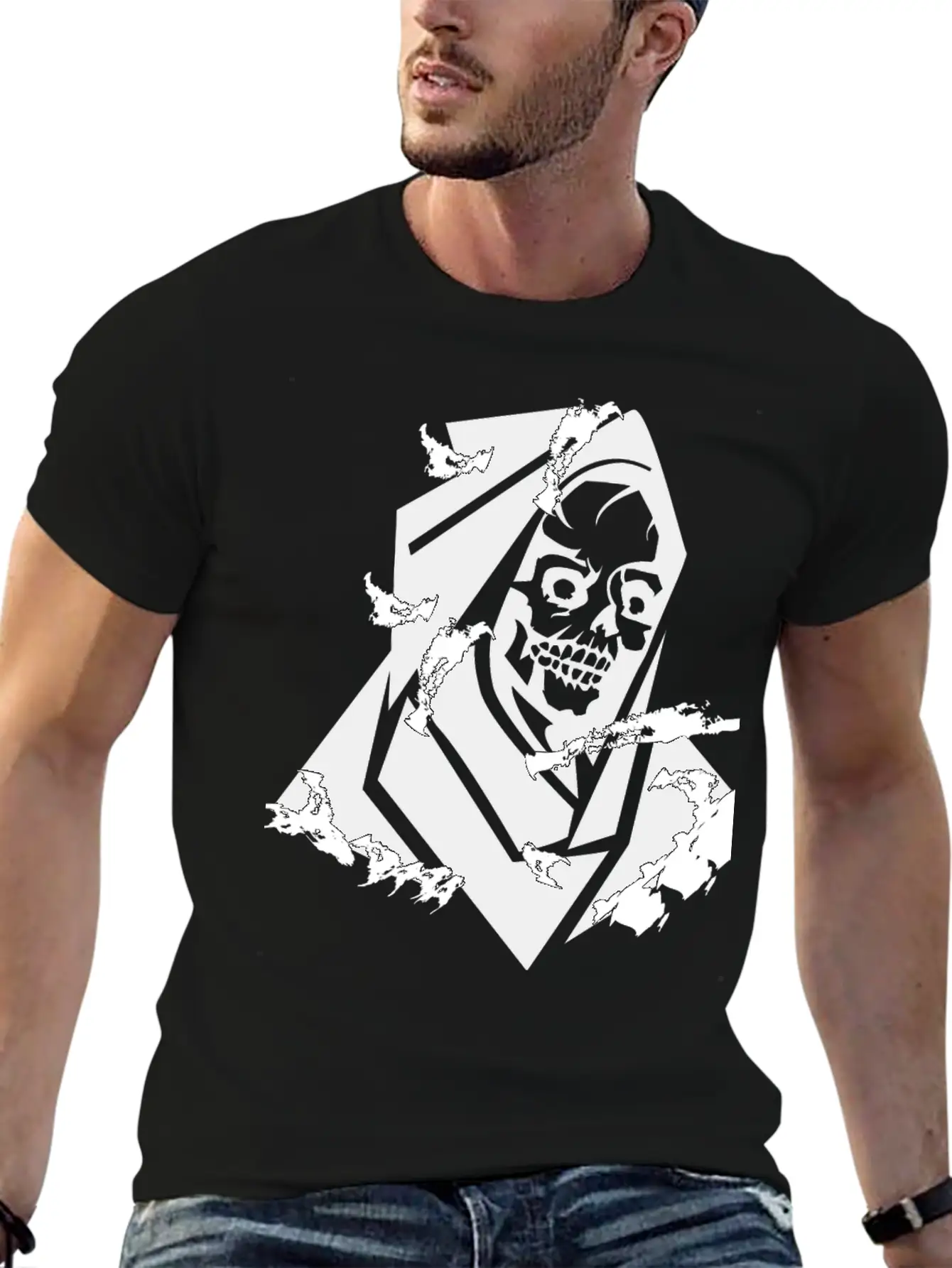 Grunge Horror Breathable Soft Cotton T-Shirt – Timeless Casual Look