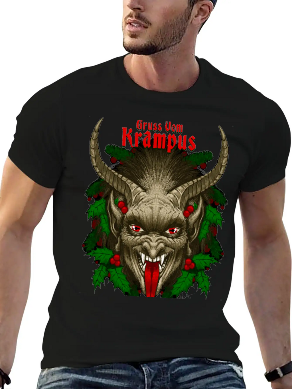 Gruss Vom Krampus By Chad Savage Unisex Casual T-Shirt – Clean Design For Daily Comfort