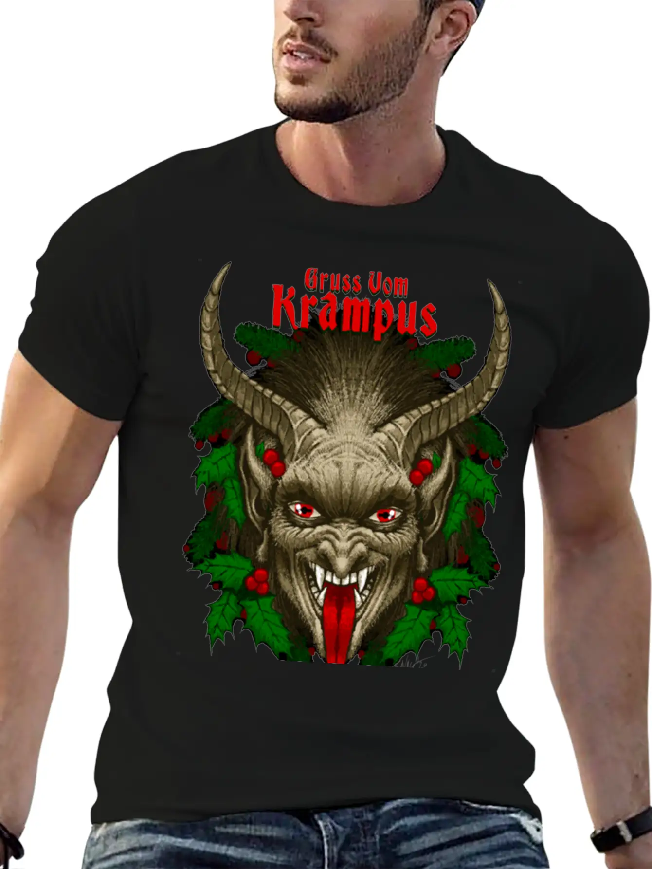 Gruss Vom Krampus By Chad Savage Unisex Casual T-Shirt – Clean Design For Daily Comfort
