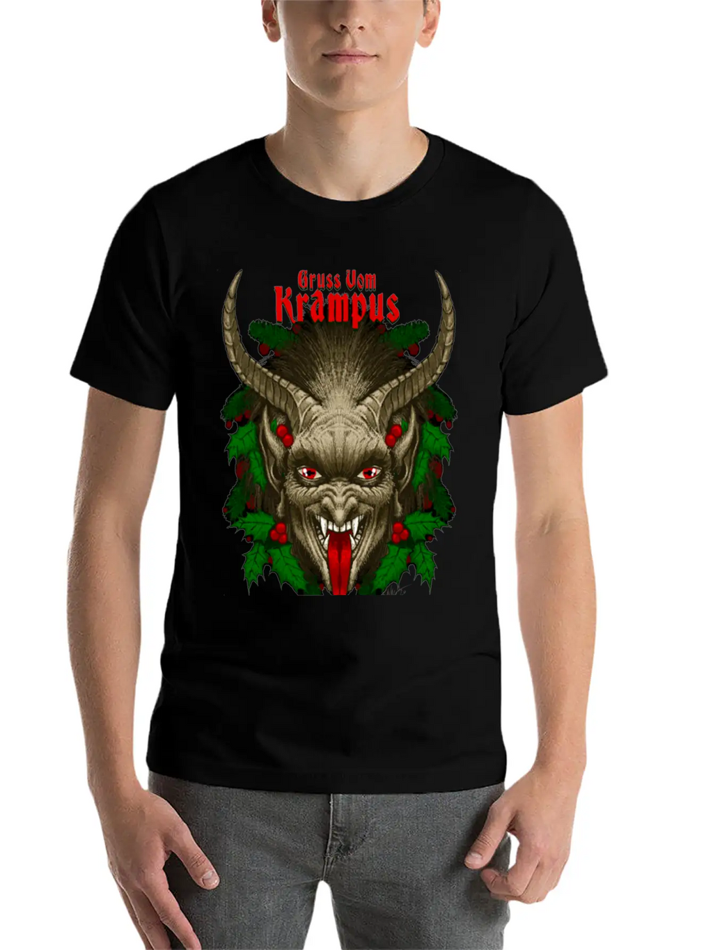 Gruss Vom Krampus By Chad Savage Unisex Casual T-Shirt – Clean Design For Daily Comfort