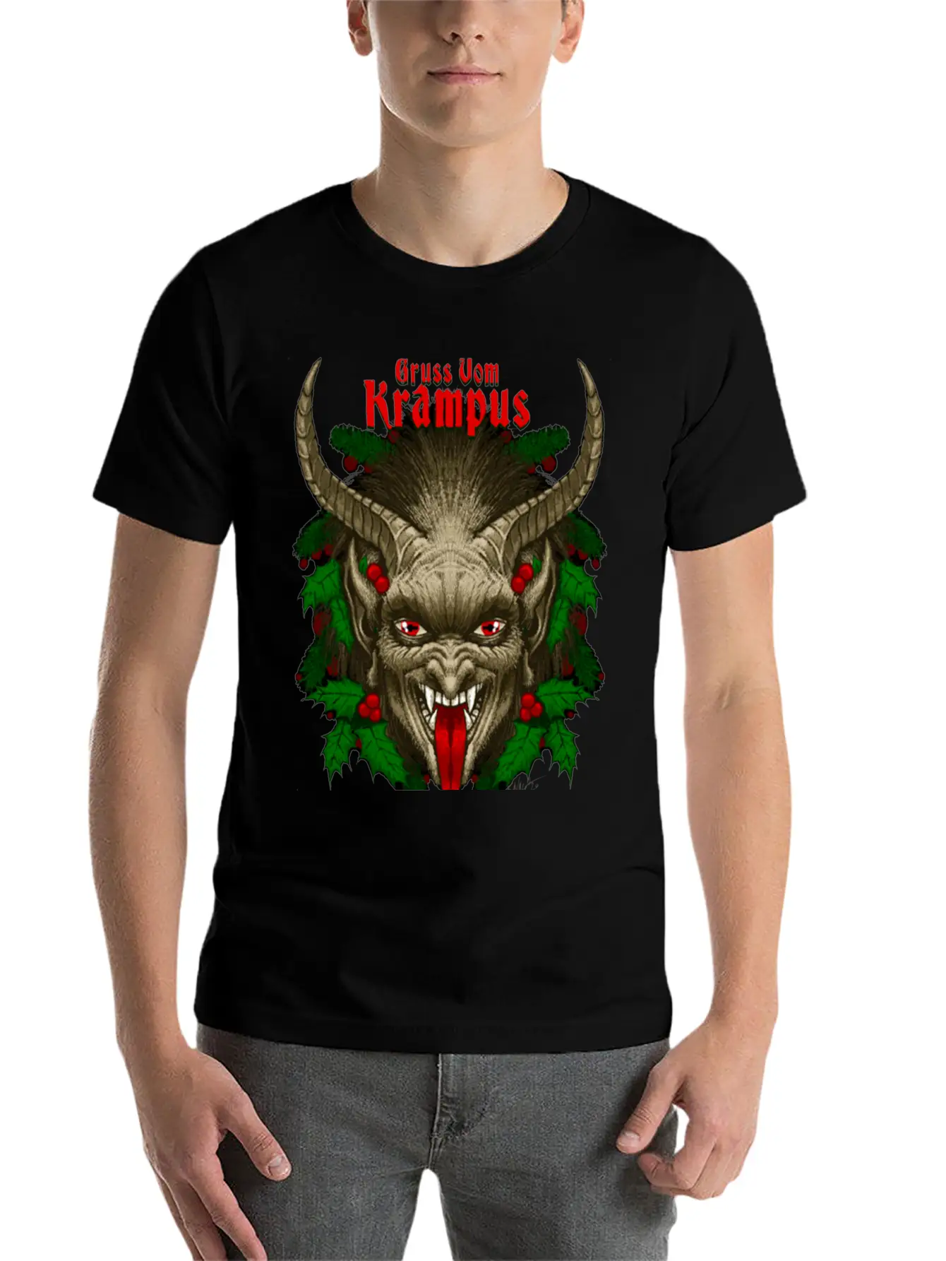 Gruss Vom Krampus By Chad Savage Unisex Casual T-Shirt – Clean Design For Daily Comfort