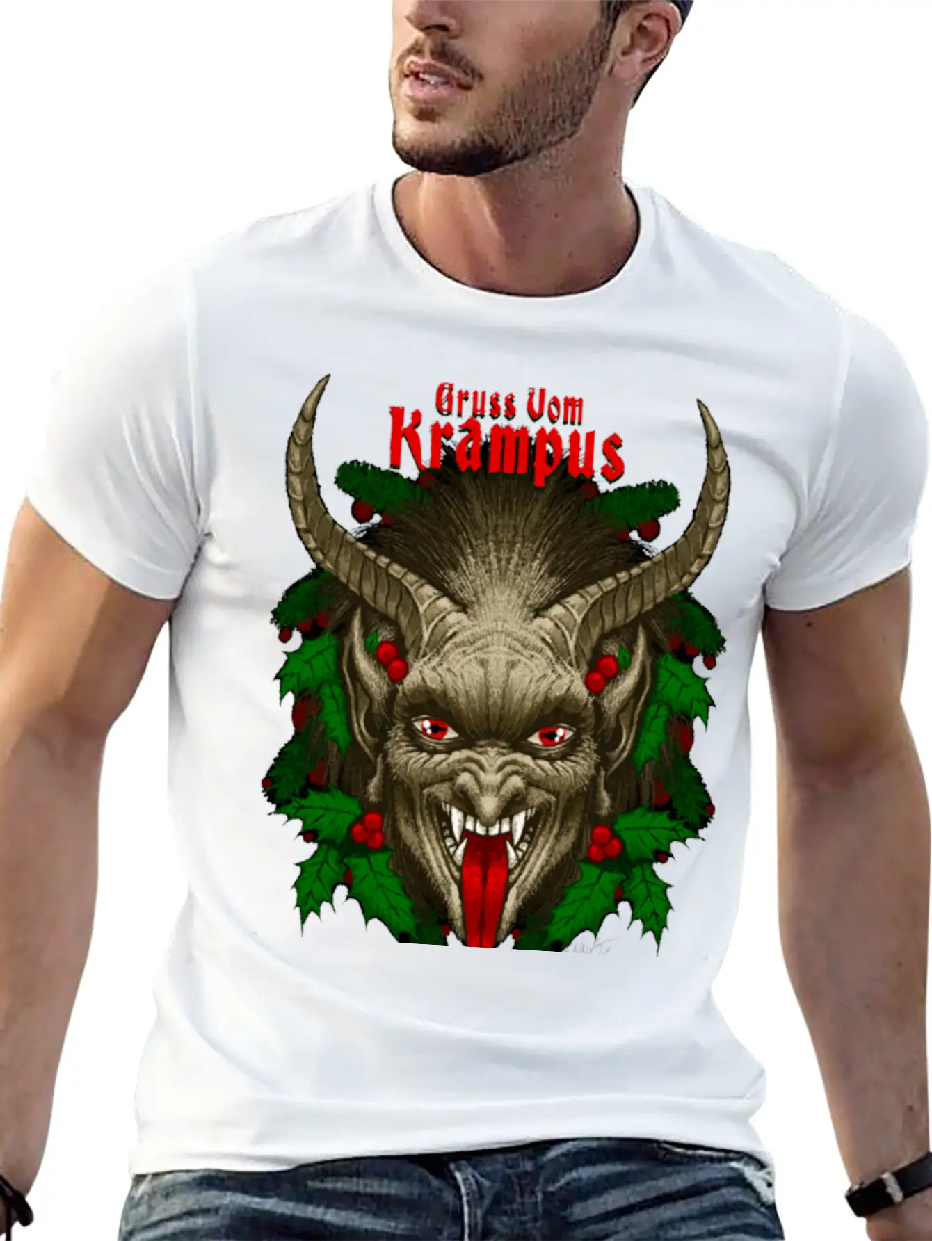 Gruss Vom Krampus By Chad Savage Unisex Casual T-Shirt – Clean Design For Daily Comfort
