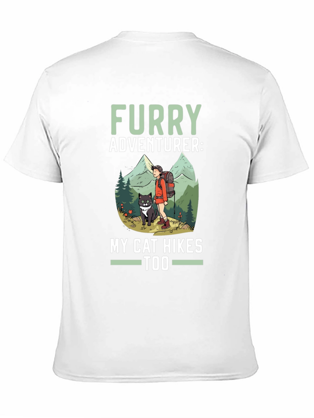 Furry Adventurer Cat Hikes Too Graphic Tee