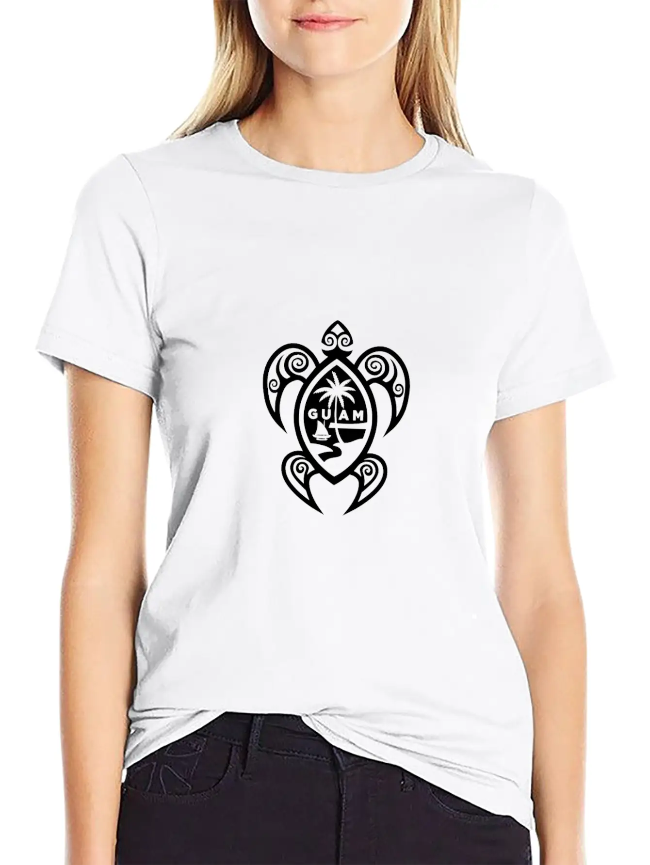 Guam Tribal Turtle Chamorro Breathable Soft Cotton T-Shirt – Timeless Casual Look