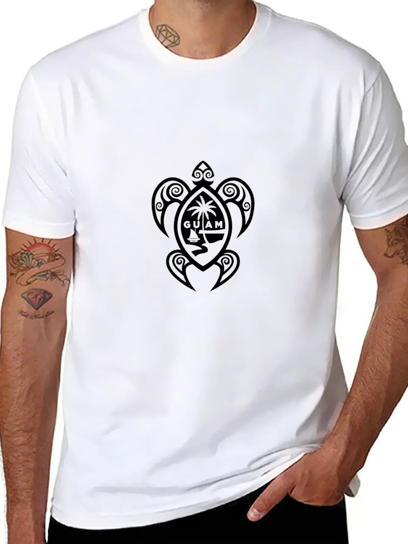 Guam Tribal Turtle Chamorro Breathable Soft Cotton T-Shirt – Timeless Casual Look