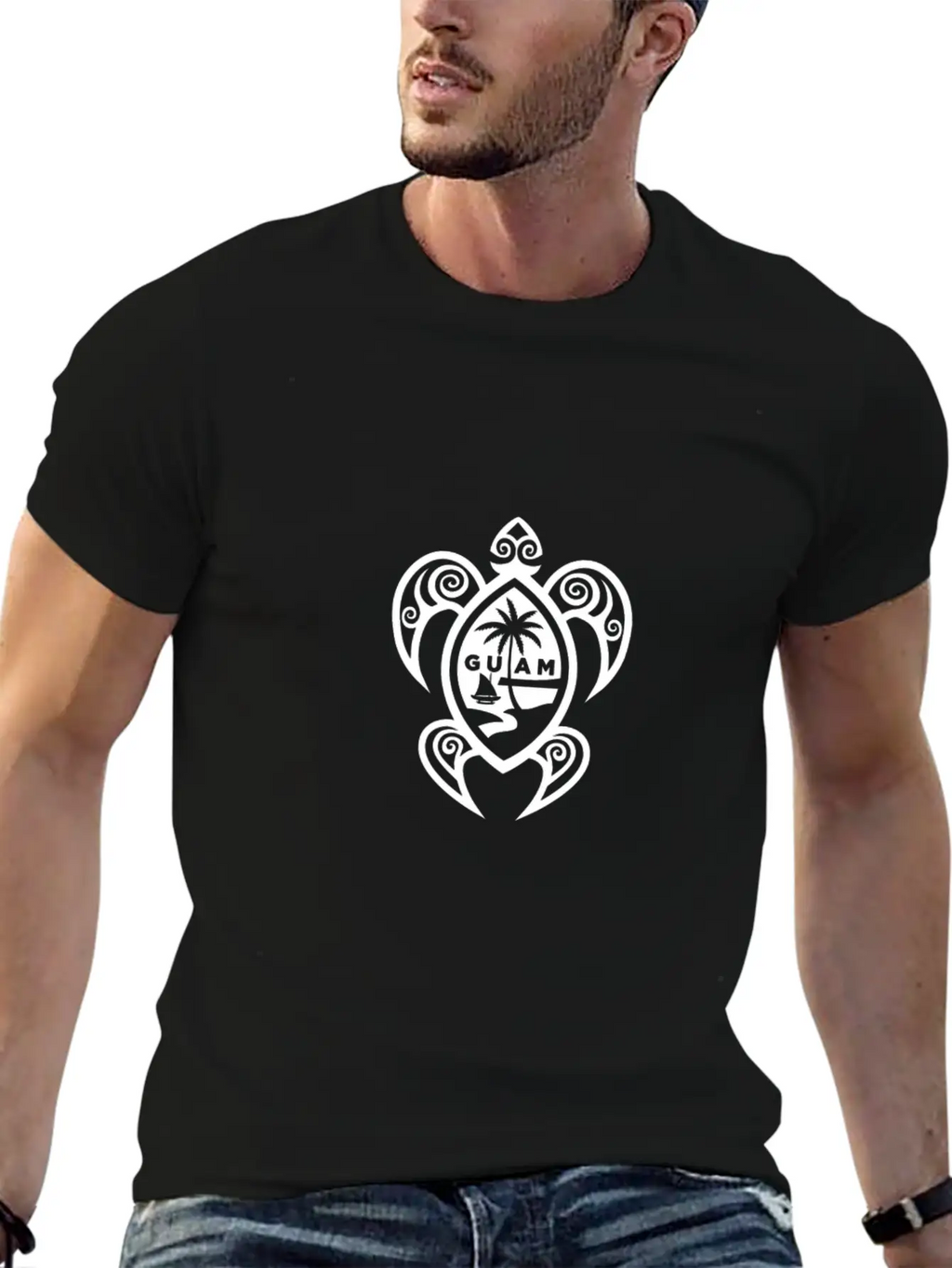 Guam Tribal Turtle Chamorro Breathable Soft Cotton T-Shirt – Timeless Casual Look