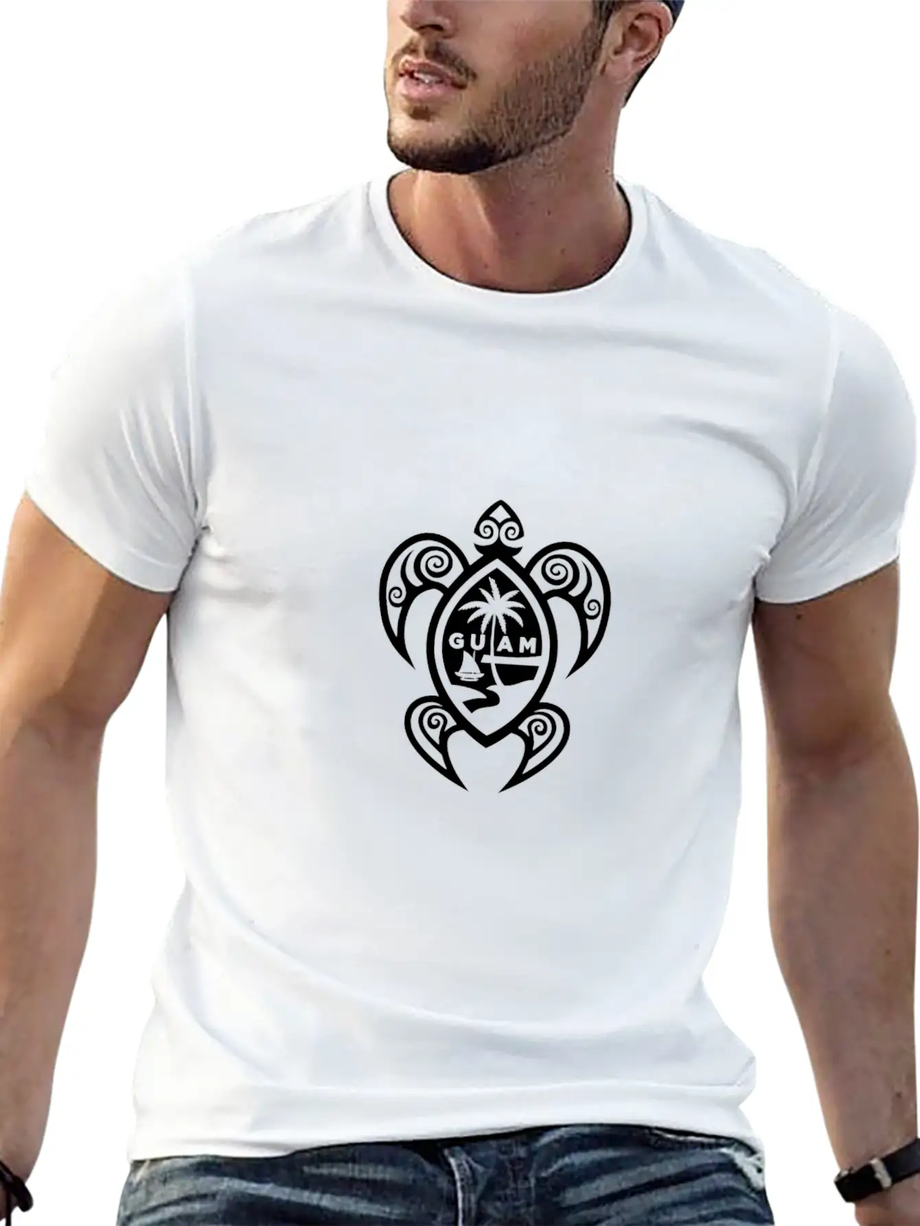 Guam Tribal Turtle Chamorro Breathable Soft Cotton T-Shirt – Timeless Casual Look