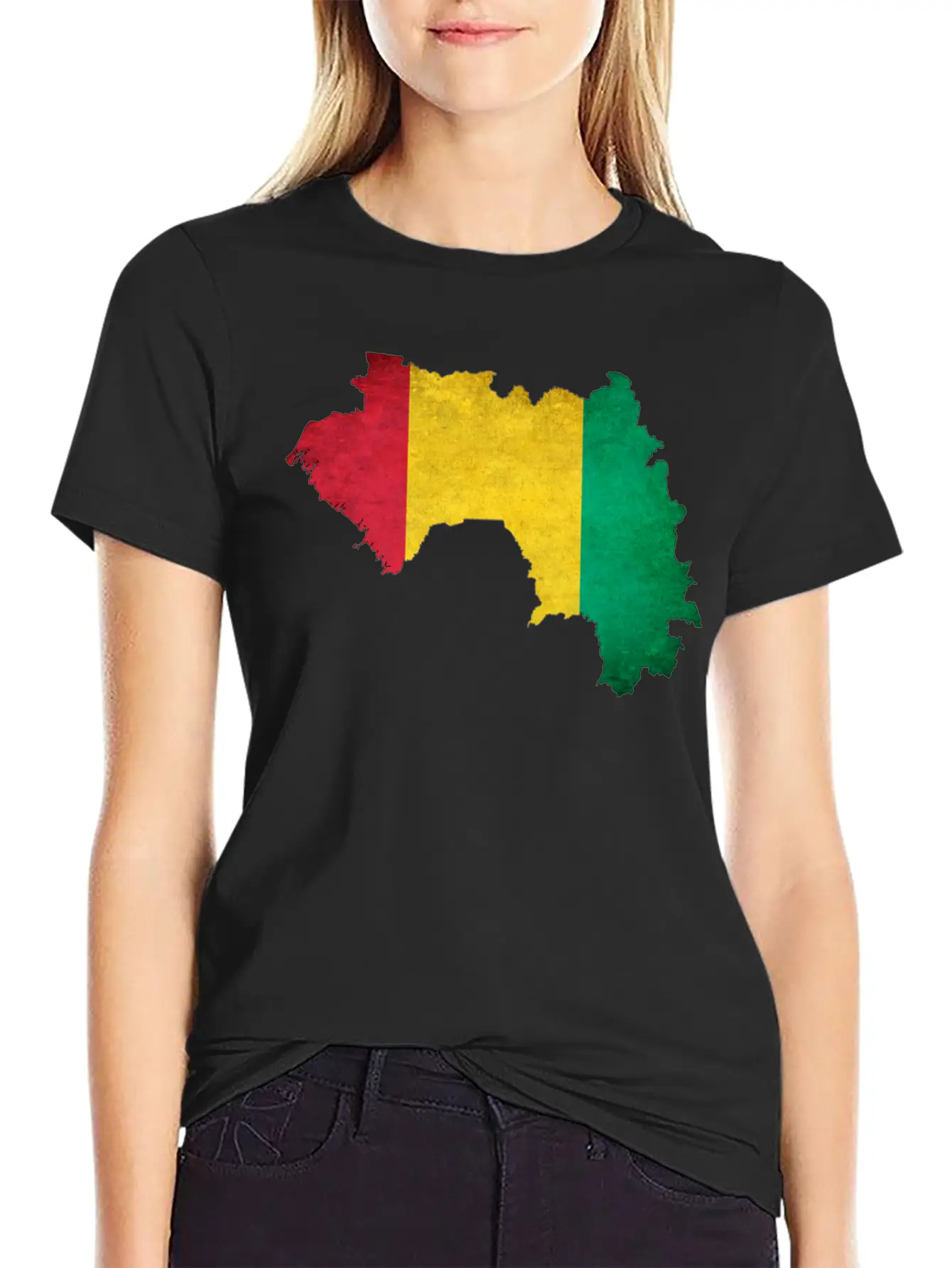 Guinea Flag Map Breathable Soft Cotton T-Shirt – Timeless Casual Look