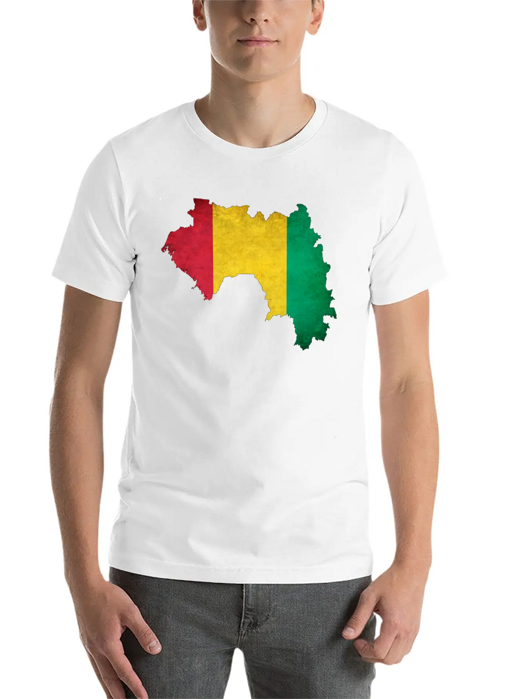 Guinea Flag Map Breathable Soft Cotton T-Shirt – Timeless Casual Look