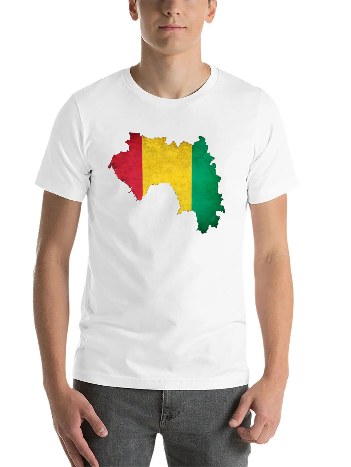 Guinea Flag Map Breathable Soft Cotton T-Shirt – Timeless Casual Look