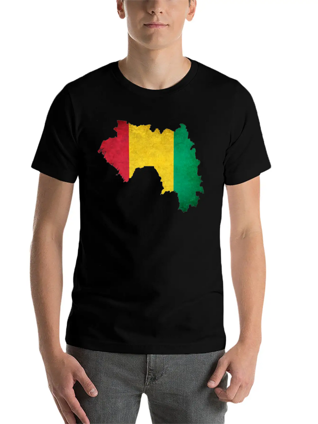 Guinea Flag Map Breathable Soft Cotton T-Shirt – Timeless Casual Look