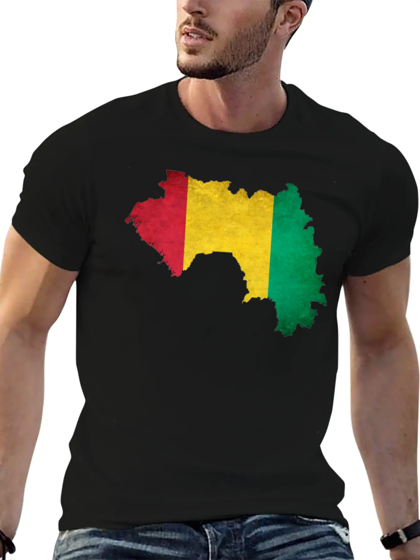 Guinea Flag Map Breathable Soft Cotton T-Shirt – Timeless Casual Look