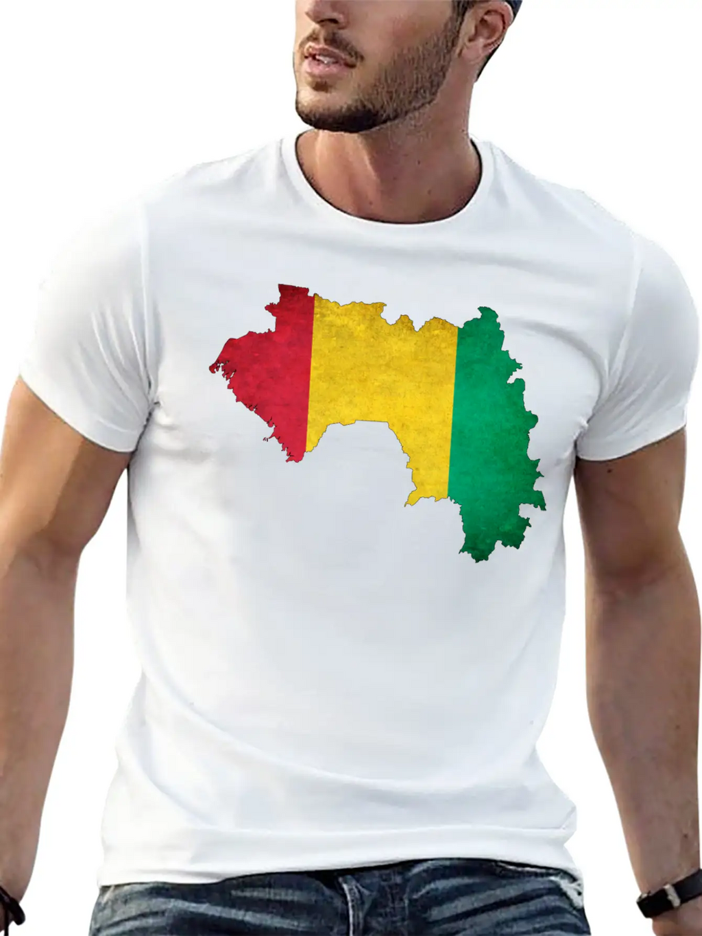 Guinea Flag Map Breathable Soft Cotton T-Shirt – Timeless Casual Look
