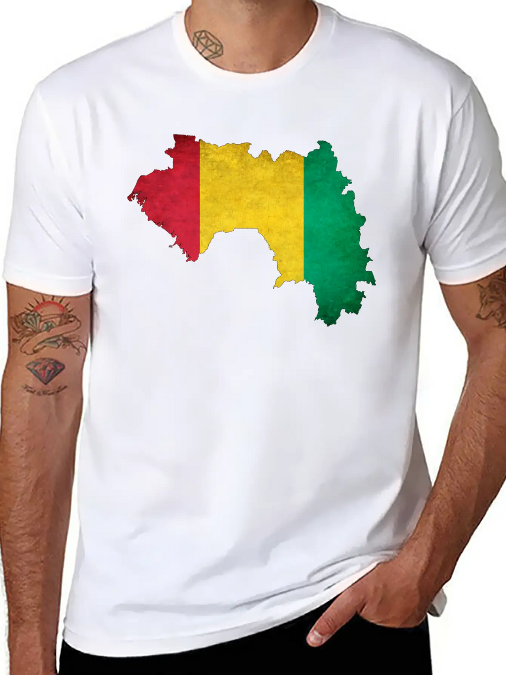 Guinea Flag Map Breathable Soft Cotton T-Shirt – Timeless Casual Look