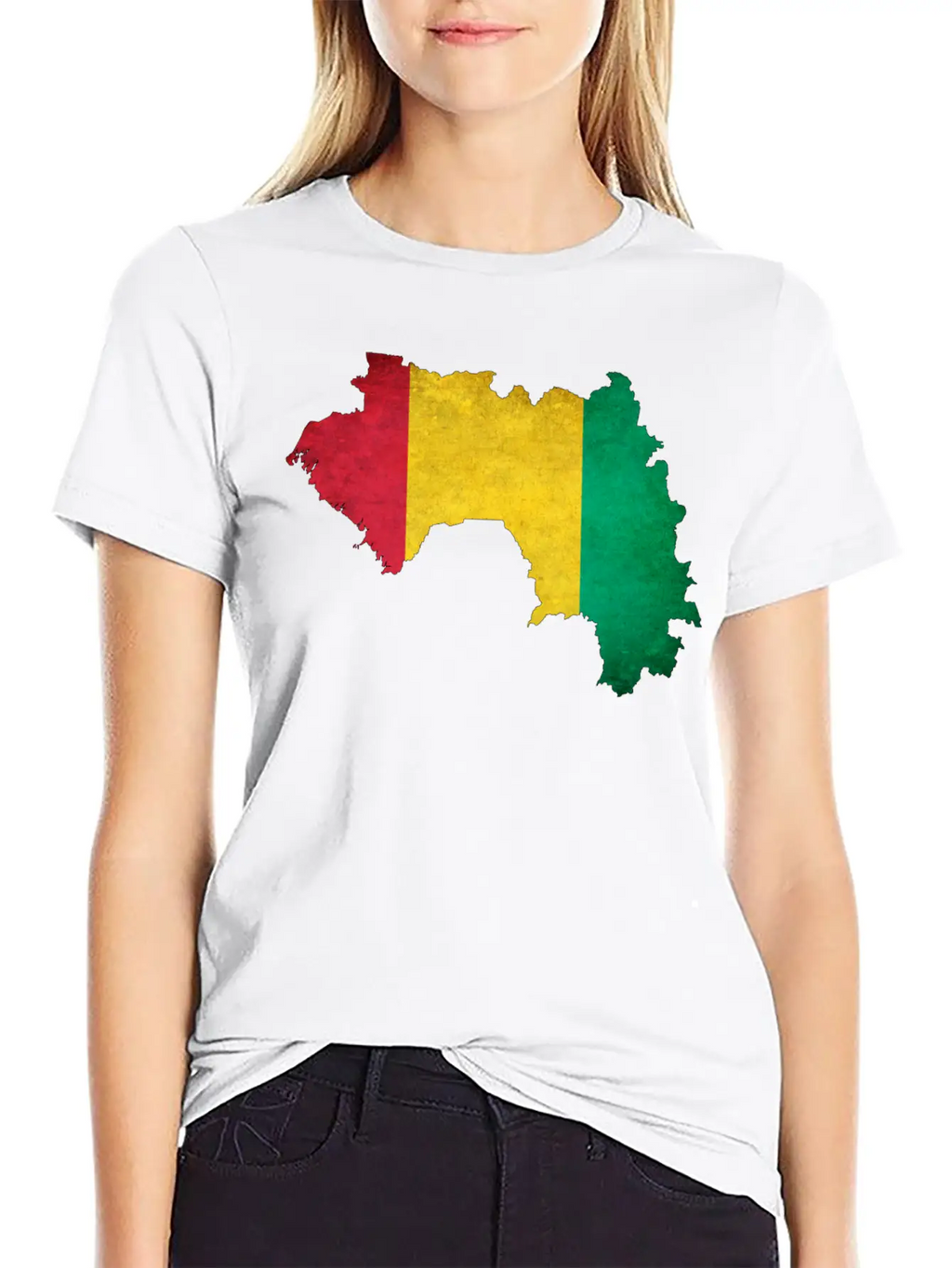 Guinea Flag Map Breathable Soft Cotton T-Shirt – Timeless Casual Look