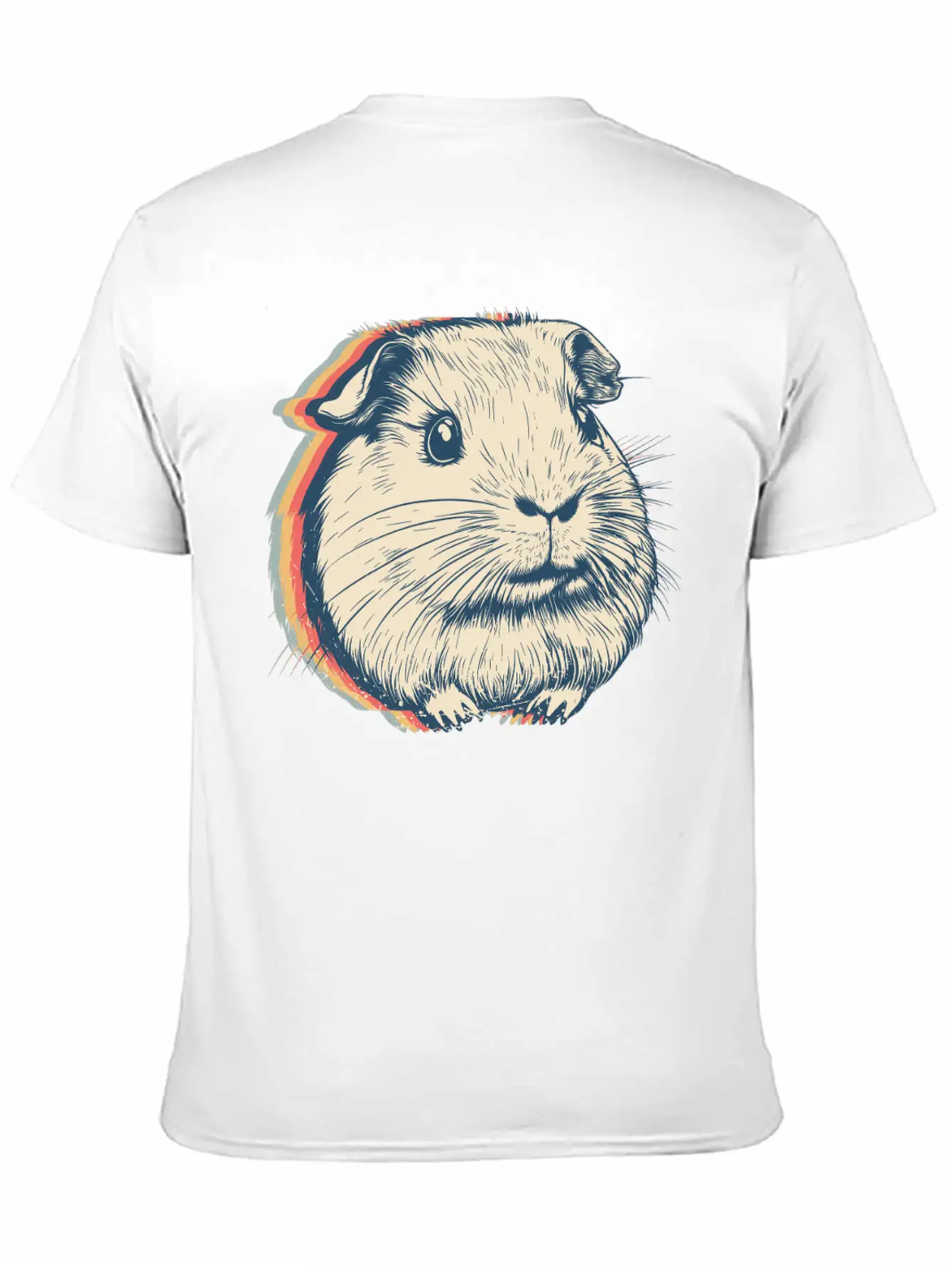 Guinea Pig Pet Retro Line Art Stylish Everyday T-Shirt – Unisex Basic Cotton Tee