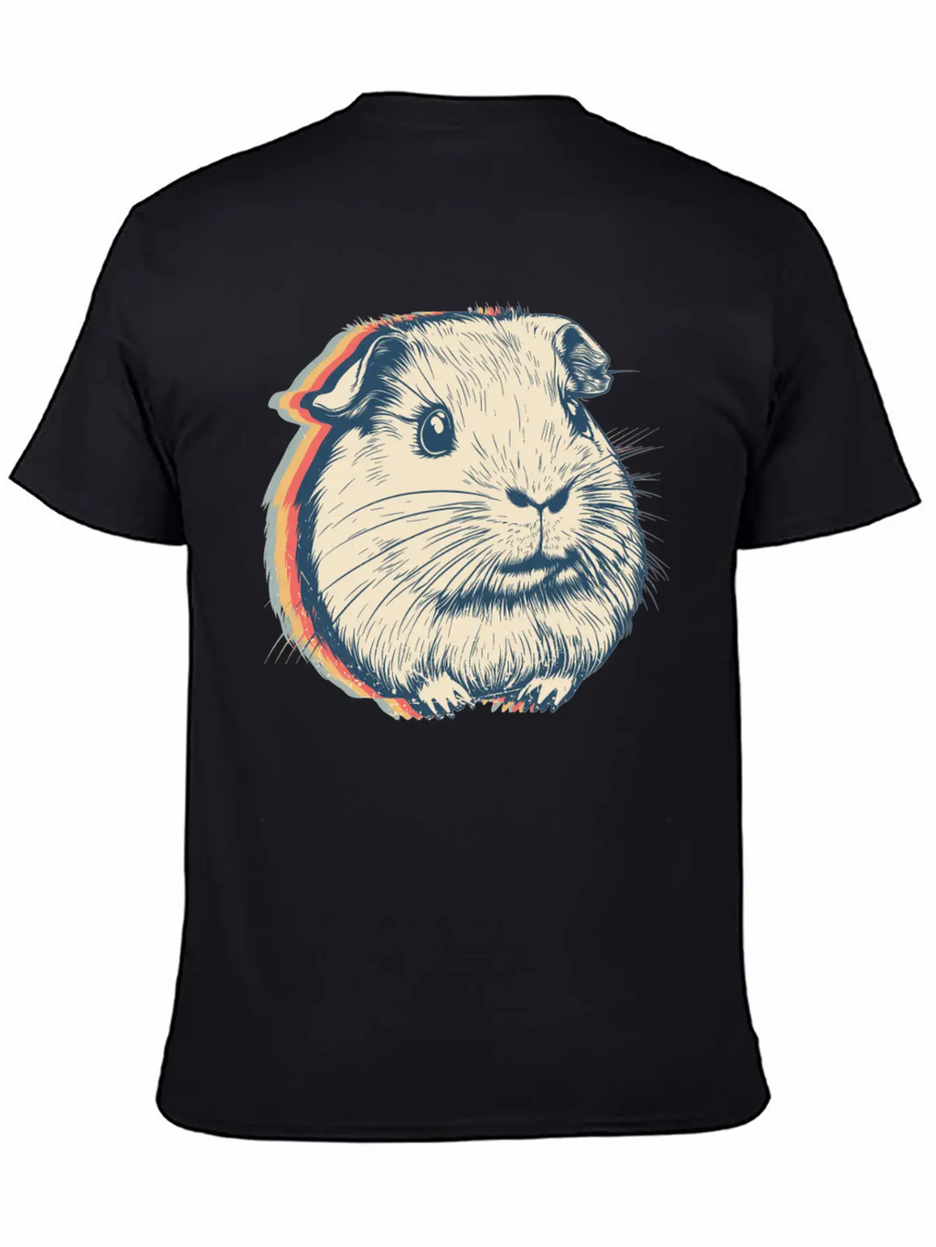 Guinea Pig Pet Retro Line Art Stylish Everyday T-Shirt – Unisex Basic Cotton Tee