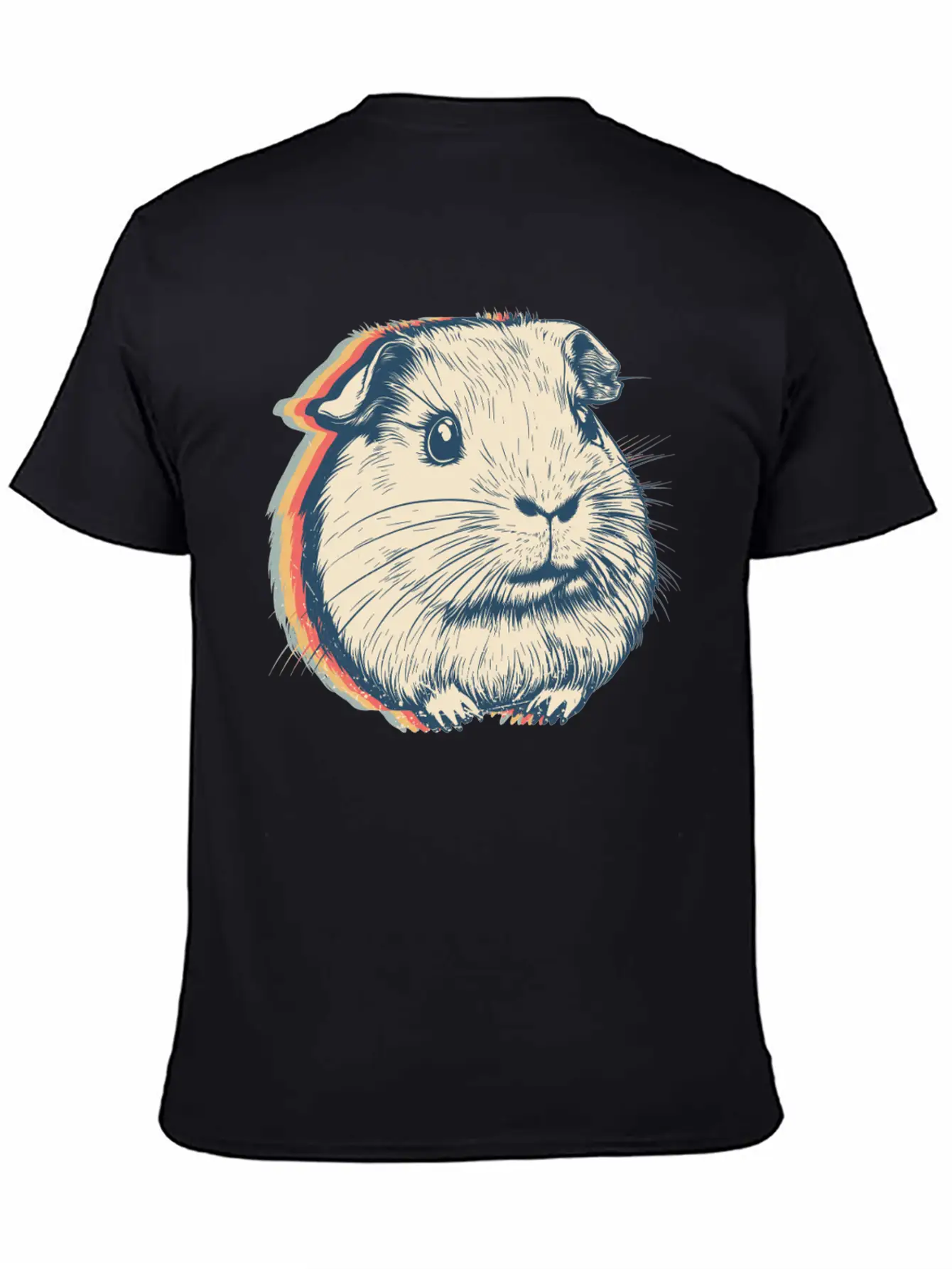 Guinea Pig Pet Retro Line Art Stylish Everyday T-Shirt – Unisex Basic Cotton Tee