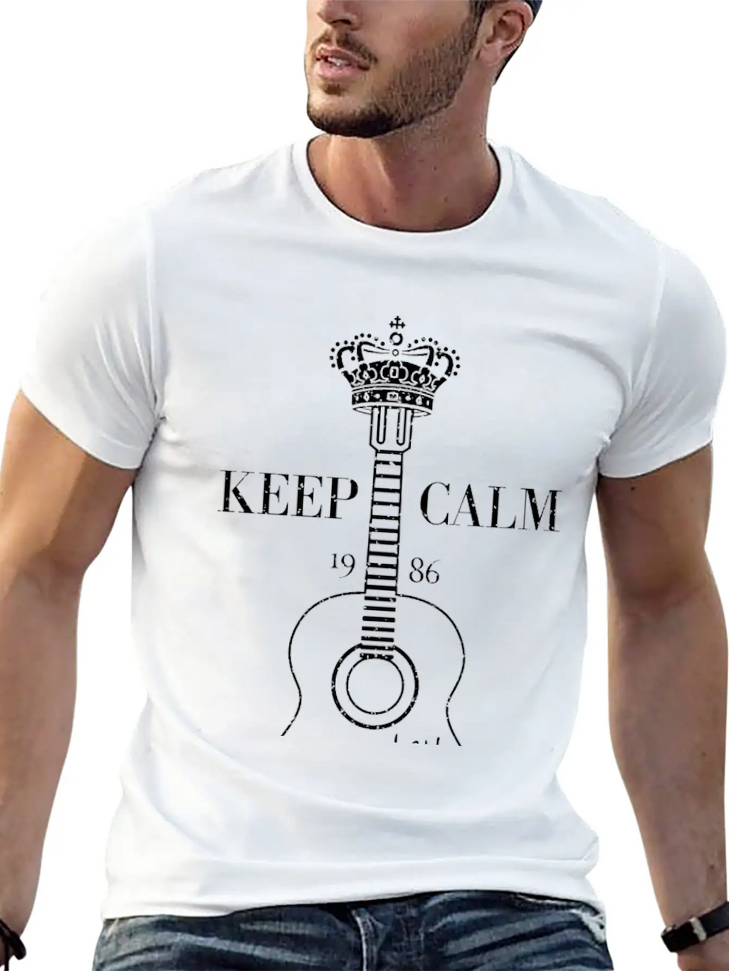 Guitar 1986 Unisex Casual T-Shirt – Clean Design For Daily Comfort