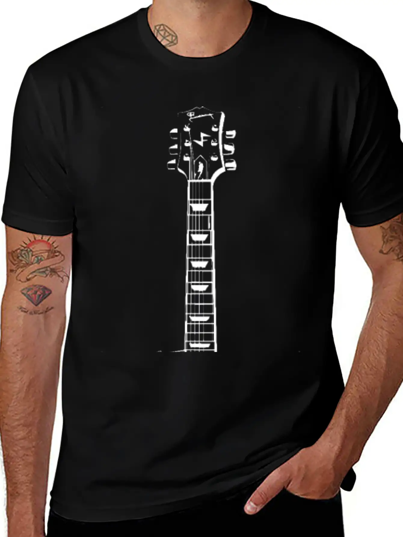 Guitar Breathable Graphic T-Shirt – Perfect For Casual Days