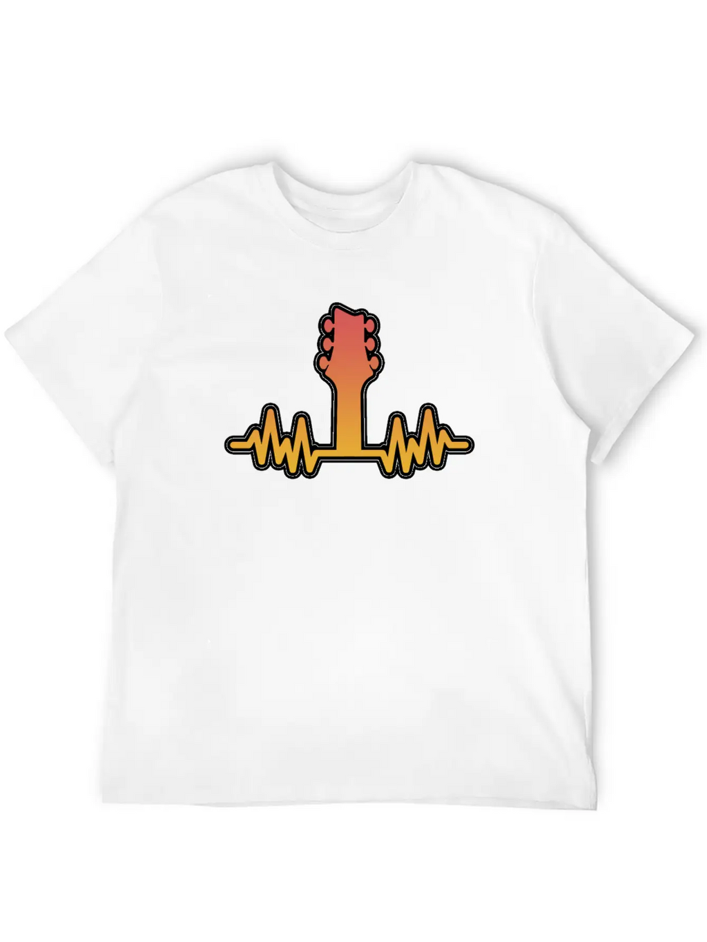 Guitar Heartbeat Electric And Acoustic Guitar Gift Stylish Everyday T-Shirt – Unisex Basic Cotton Tee
