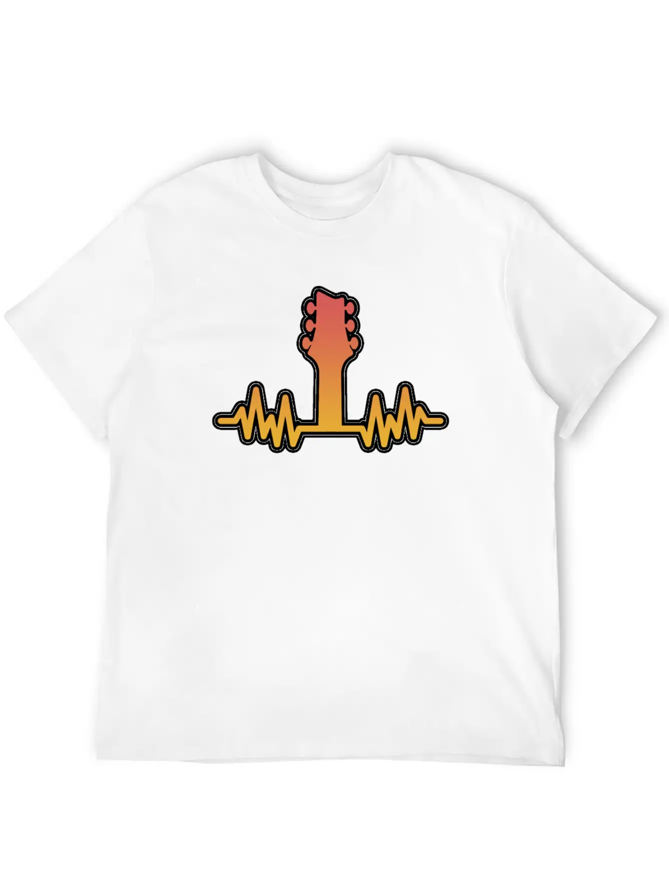 Guitar Heartbeat Electric And Acoustic Guitar Gift Stylish Everyday T-Shirt – Unisex Basic Cotton Tee