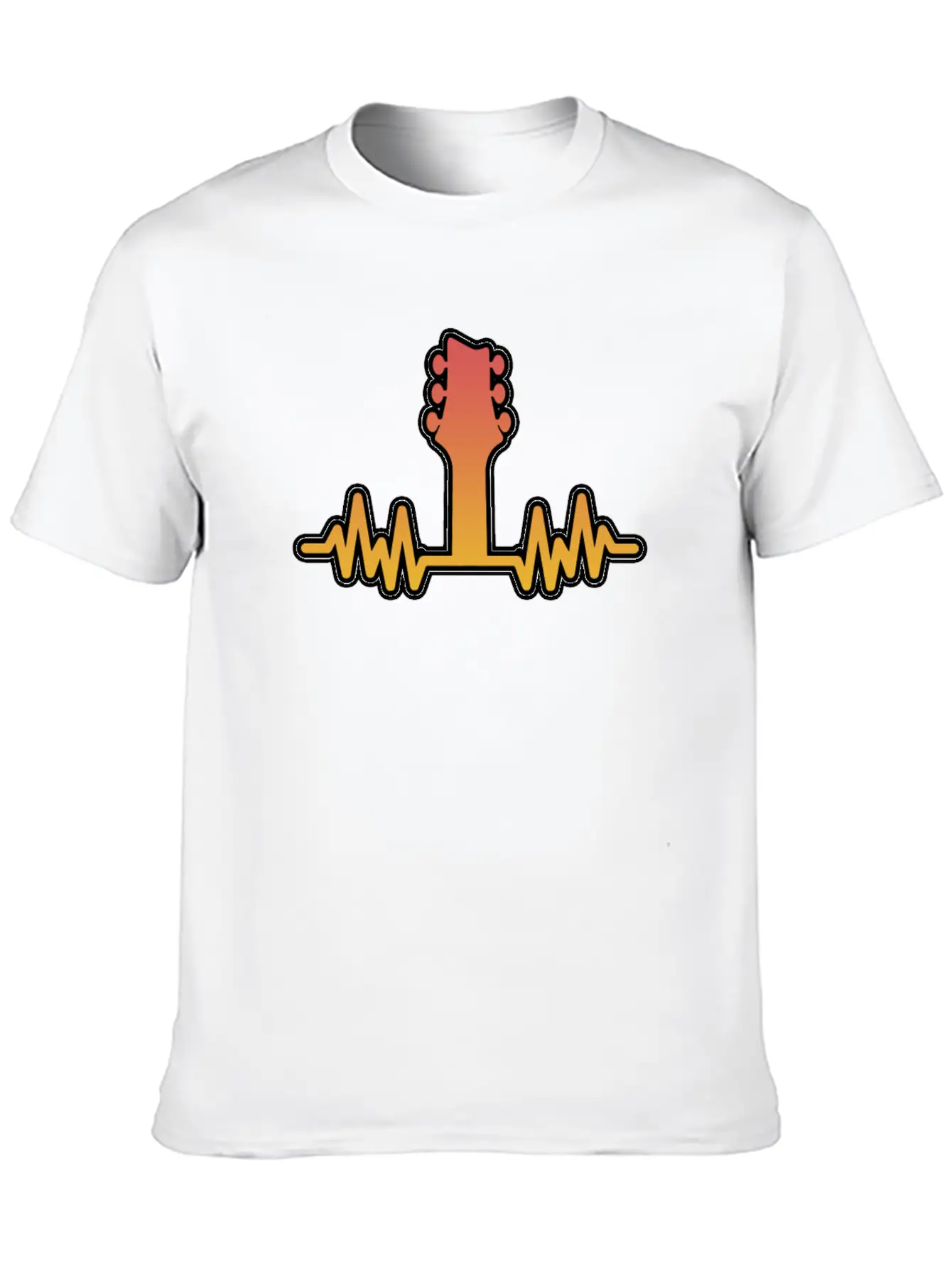 Guitar Heartbeat Electric And Acoustic Guitar Gift Stylish Everyday T-Shirt – Unisex Basic Cotton Tee