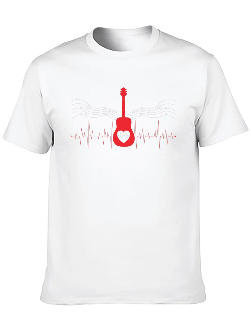 Guitar Musician Acoustic Guitar Heartbeat Gift Relaxed Everyday Tee – Lightweight And Durable Cotton