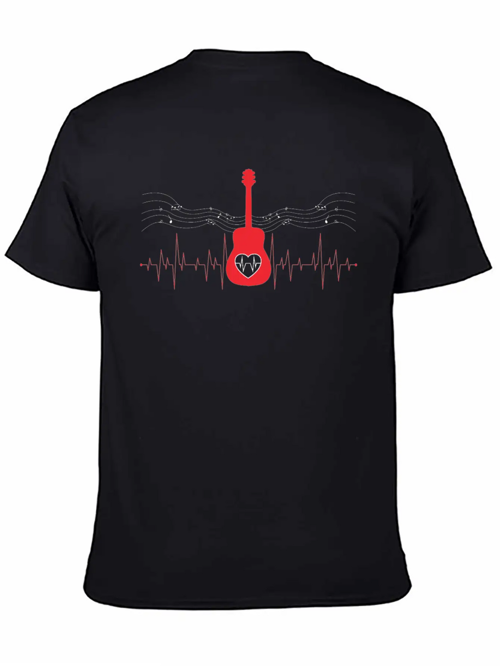 Guitar Musician Acoustic Guitar Heartbeat Gift Relaxed Everyday Tee – Lightweight And Durable Cotton