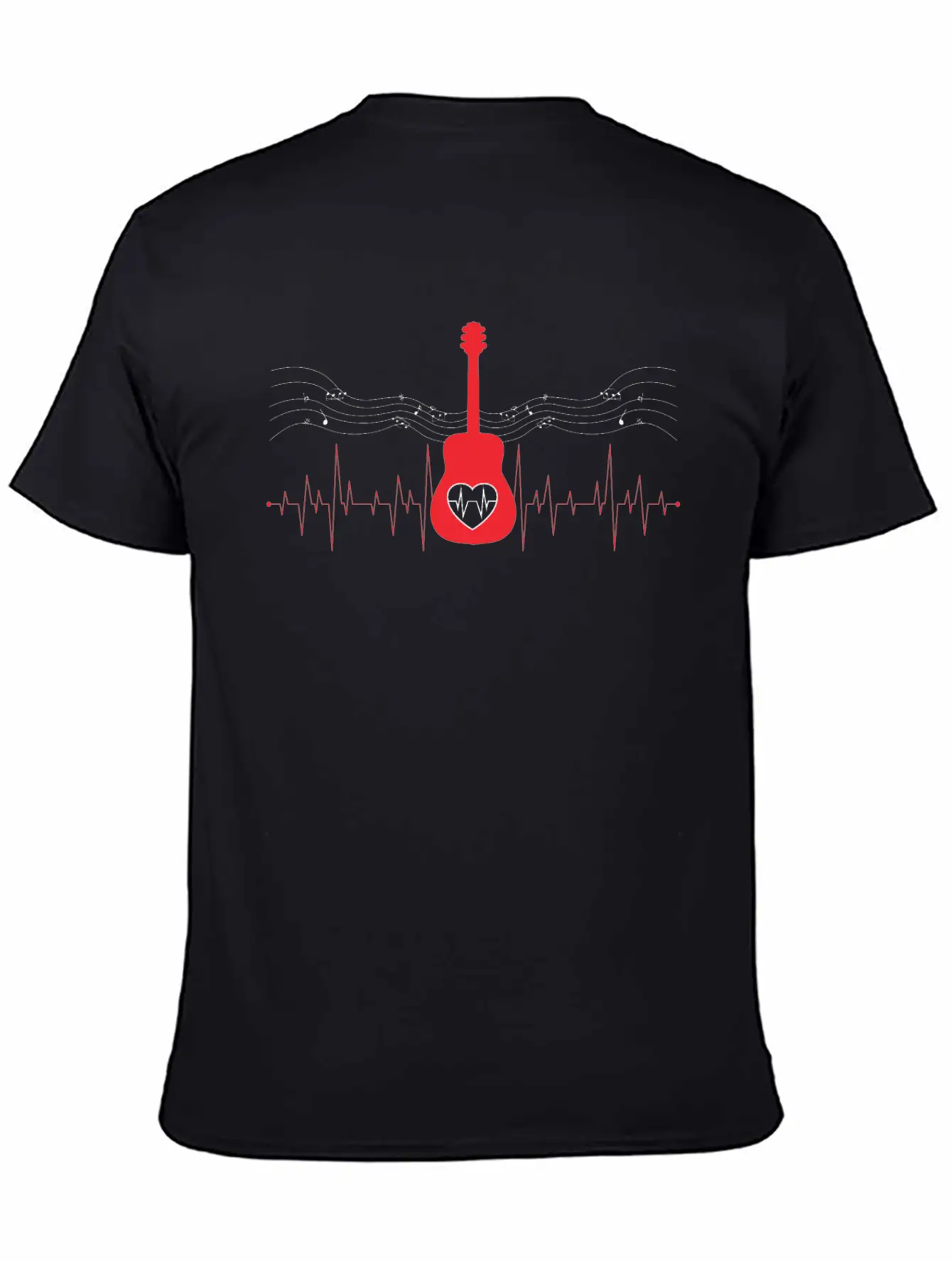 Guitar Musician Acoustic Guitar Heartbeat Gift Relaxed Everyday Tee – Lightweight And Durable Cotton