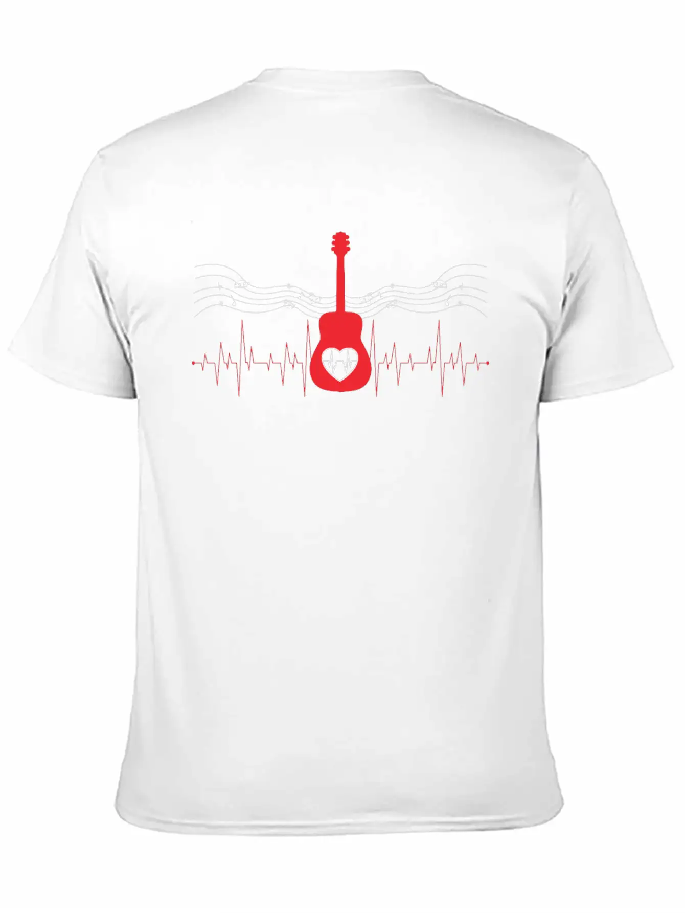 Guitar Musician Acoustic Guitar Heartbeat Gift Relaxed Everyday Tee – Lightweight And Durable Cotton
