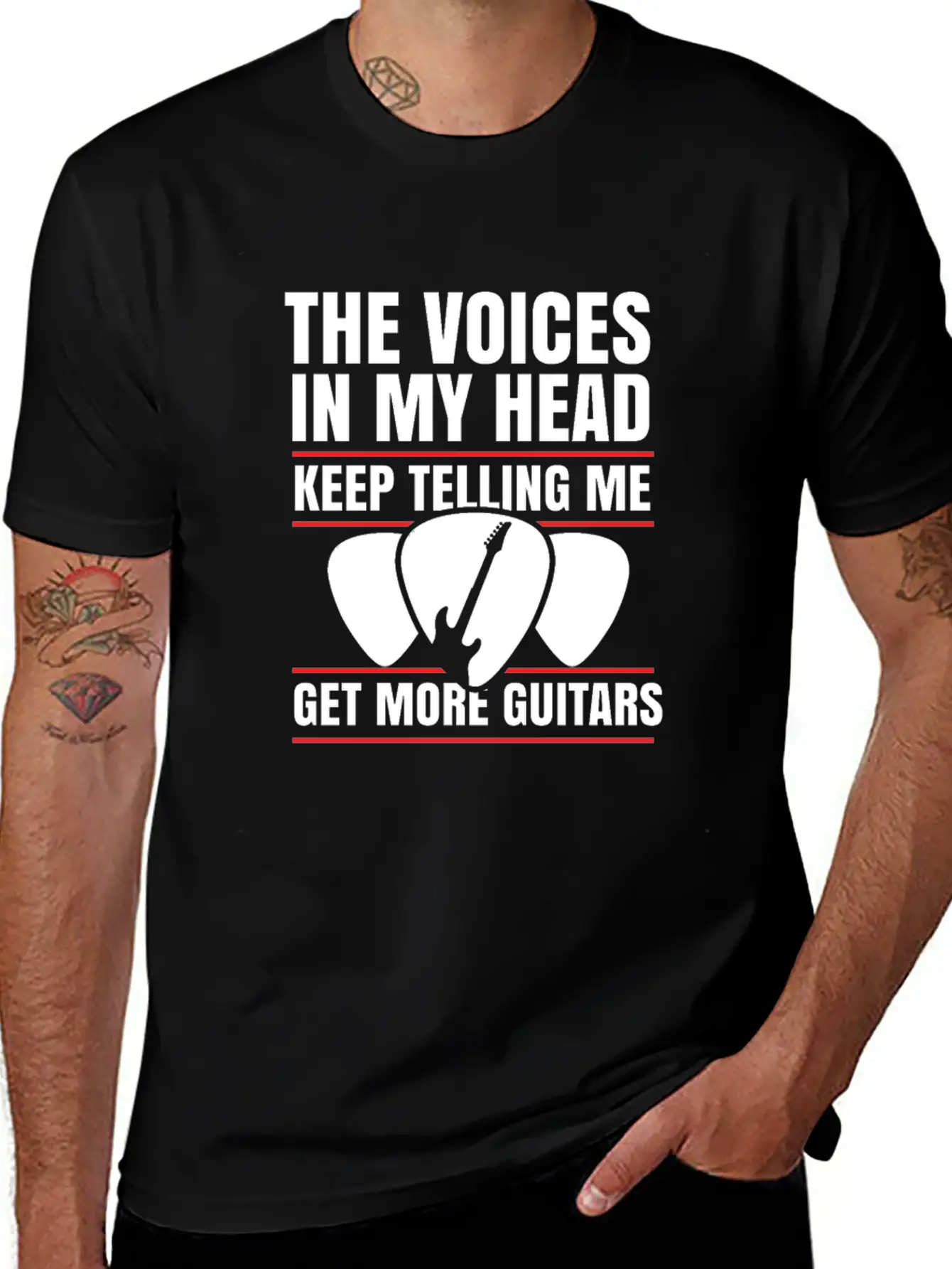 Guitar Musician Plectrum Instrument Gift Relaxed Everyday Tee – Lightweight And Durable Cotton