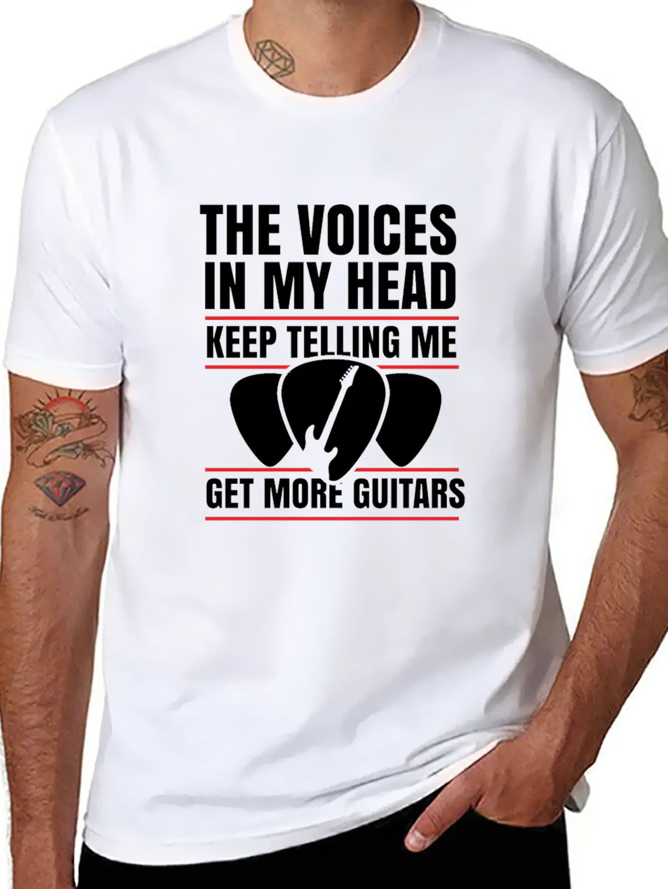Guitar Musician Plectrum Instrument Gift Relaxed Everyday Tee – Lightweight And Durable Cotton