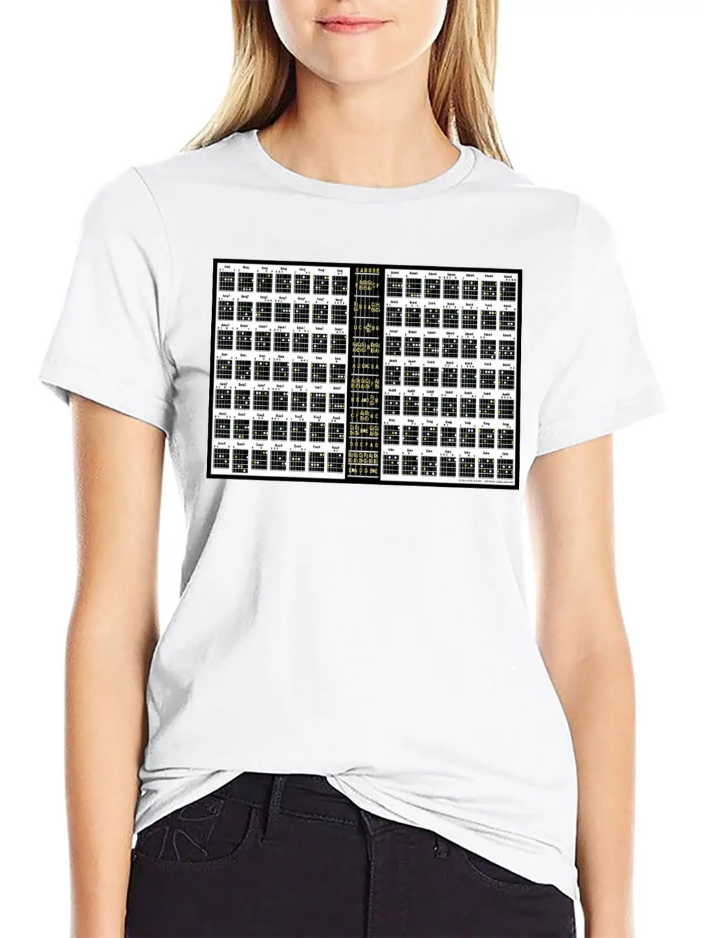 Guitar Open Chords Poster Classic Cotton Tee – Unisex Comfort For Any Season