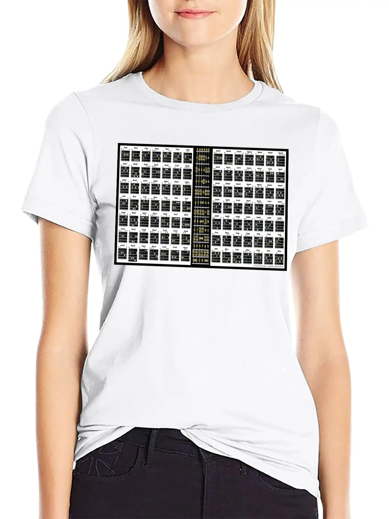 Guitar Open Chords Poster Classic Cotton Tee – Unisex Comfort For Any Season