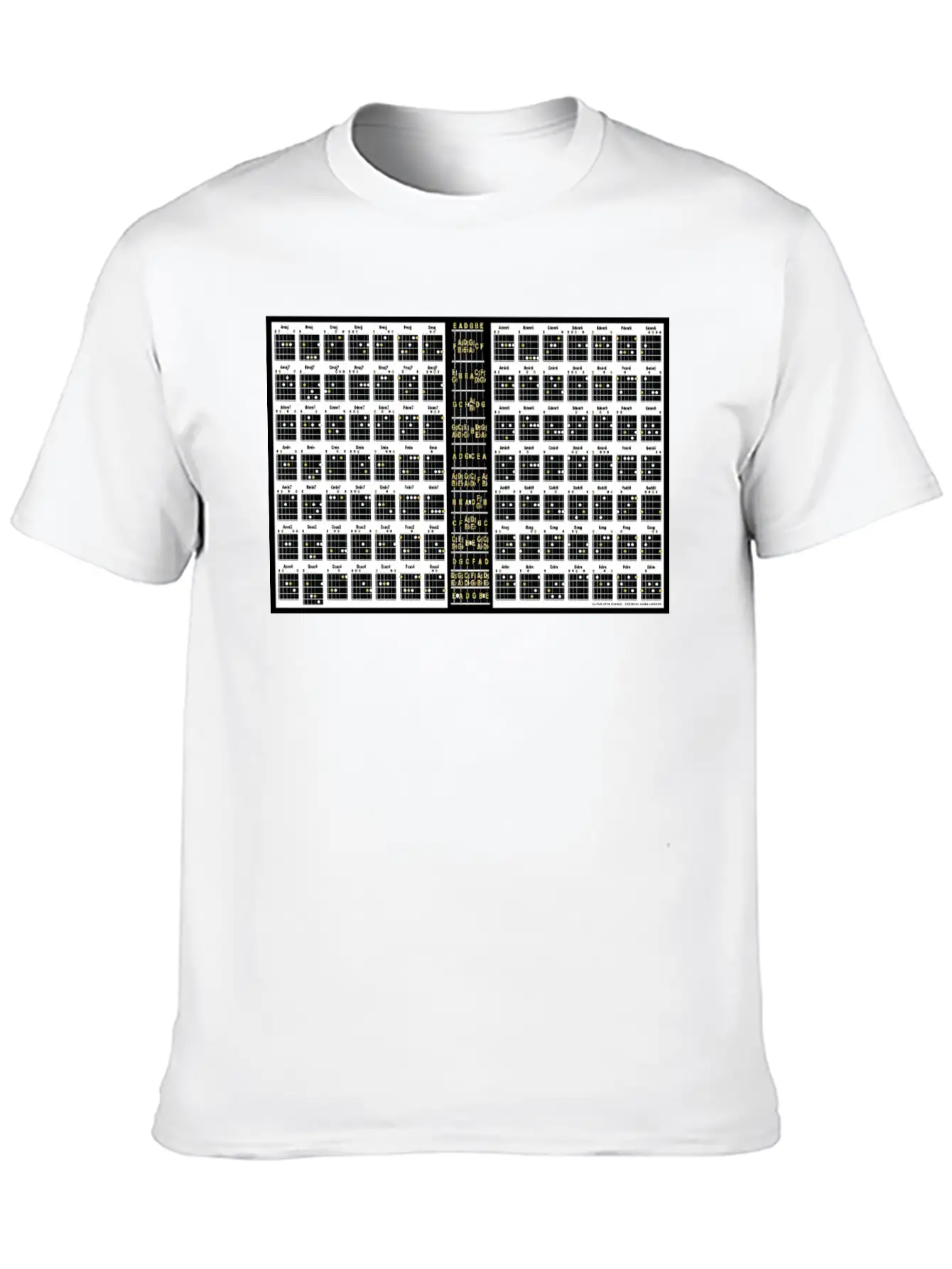 Guitar Open Chords Poster Classic Cotton Tee – Unisex Comfort For Any Season