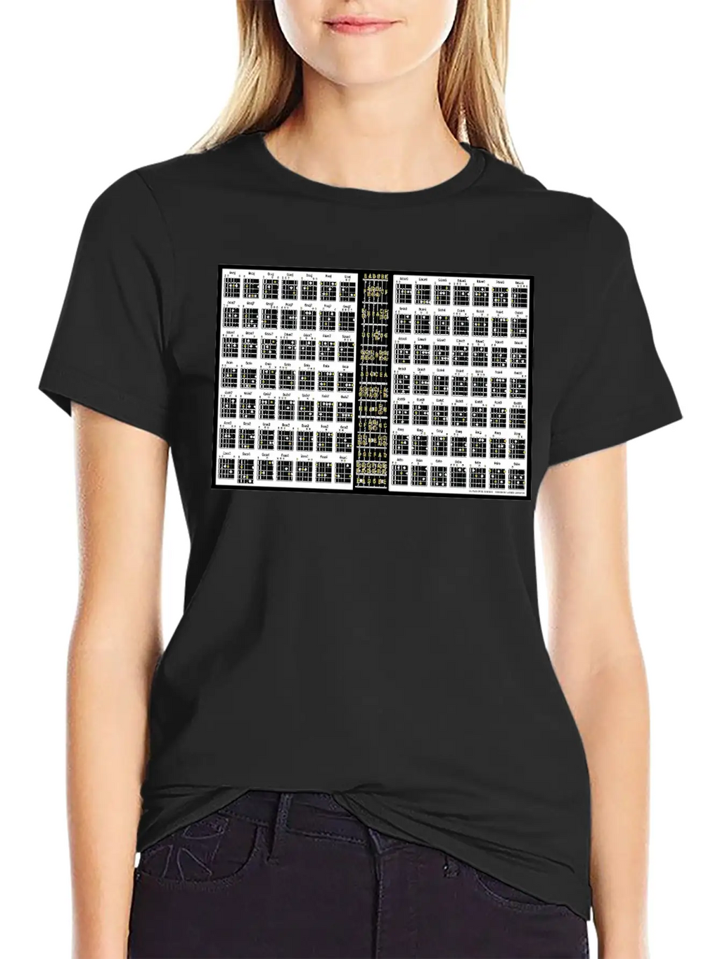 Guitar Open Chords Poster Classic Cotton Tee – Unisex Comfort For Any Season