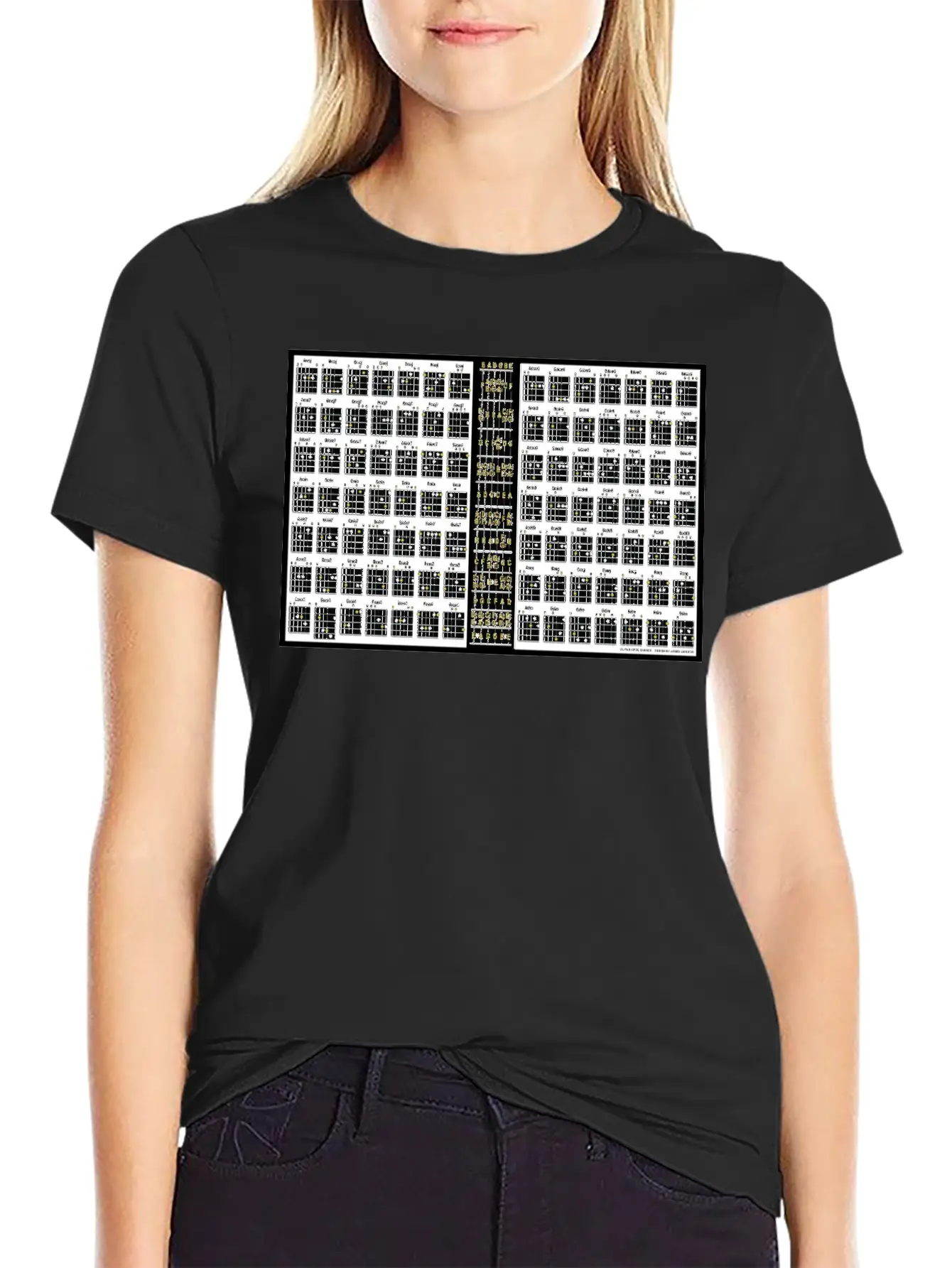 Guitar Open Chords Poster Classic Cotton Tee – Unisex Comfort For Any Season