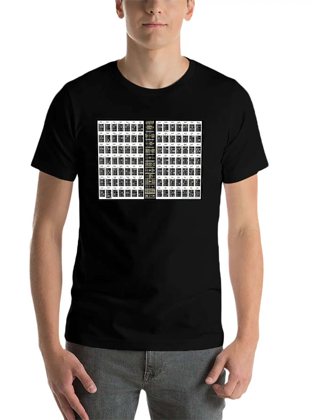 Guitar Open Chords Poster Classic Cotton Tee – Unisex Comfort For Any Season
