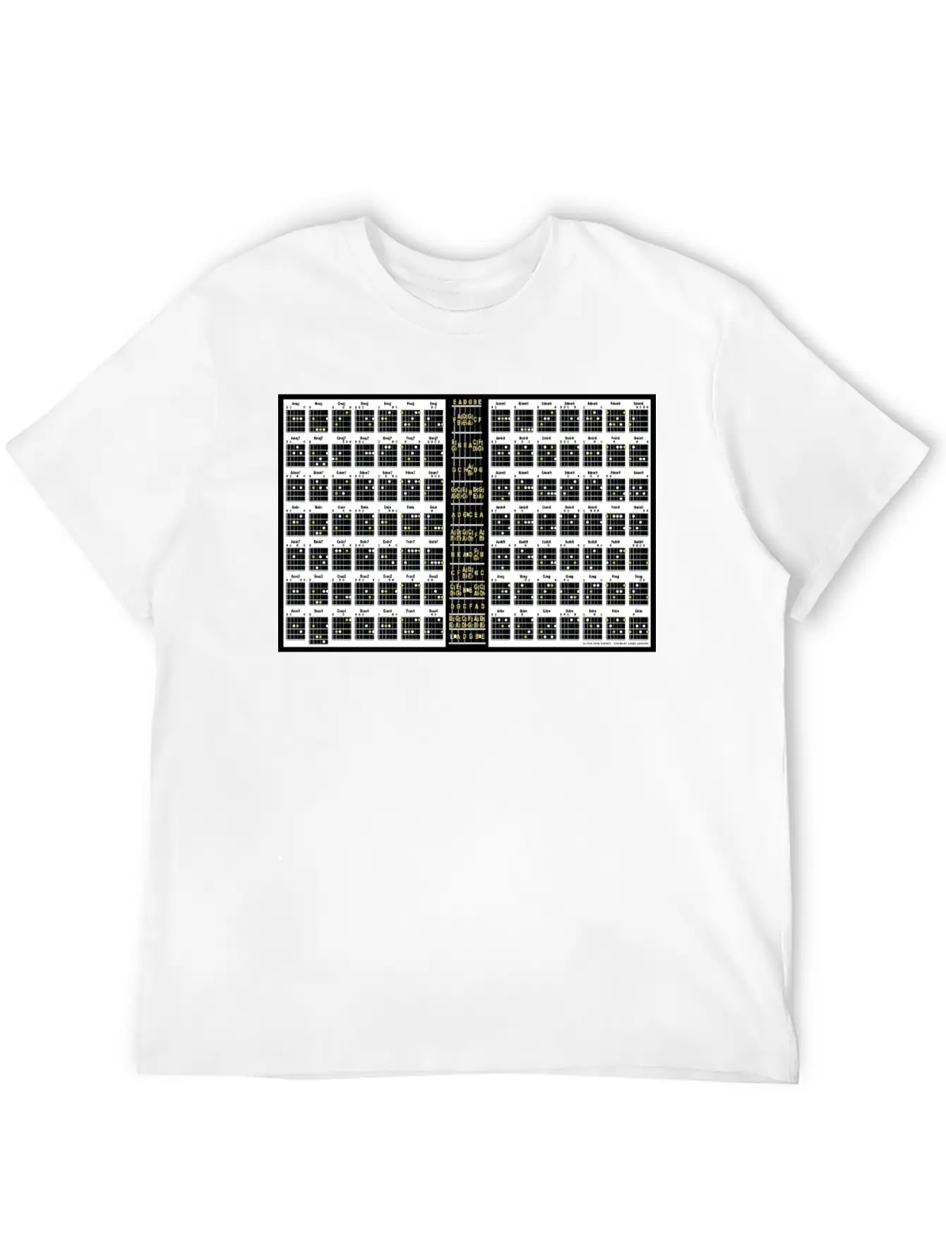 Guitar Open Chords Poster Classic Cotton Tee – Unisex Comfort For Any Season