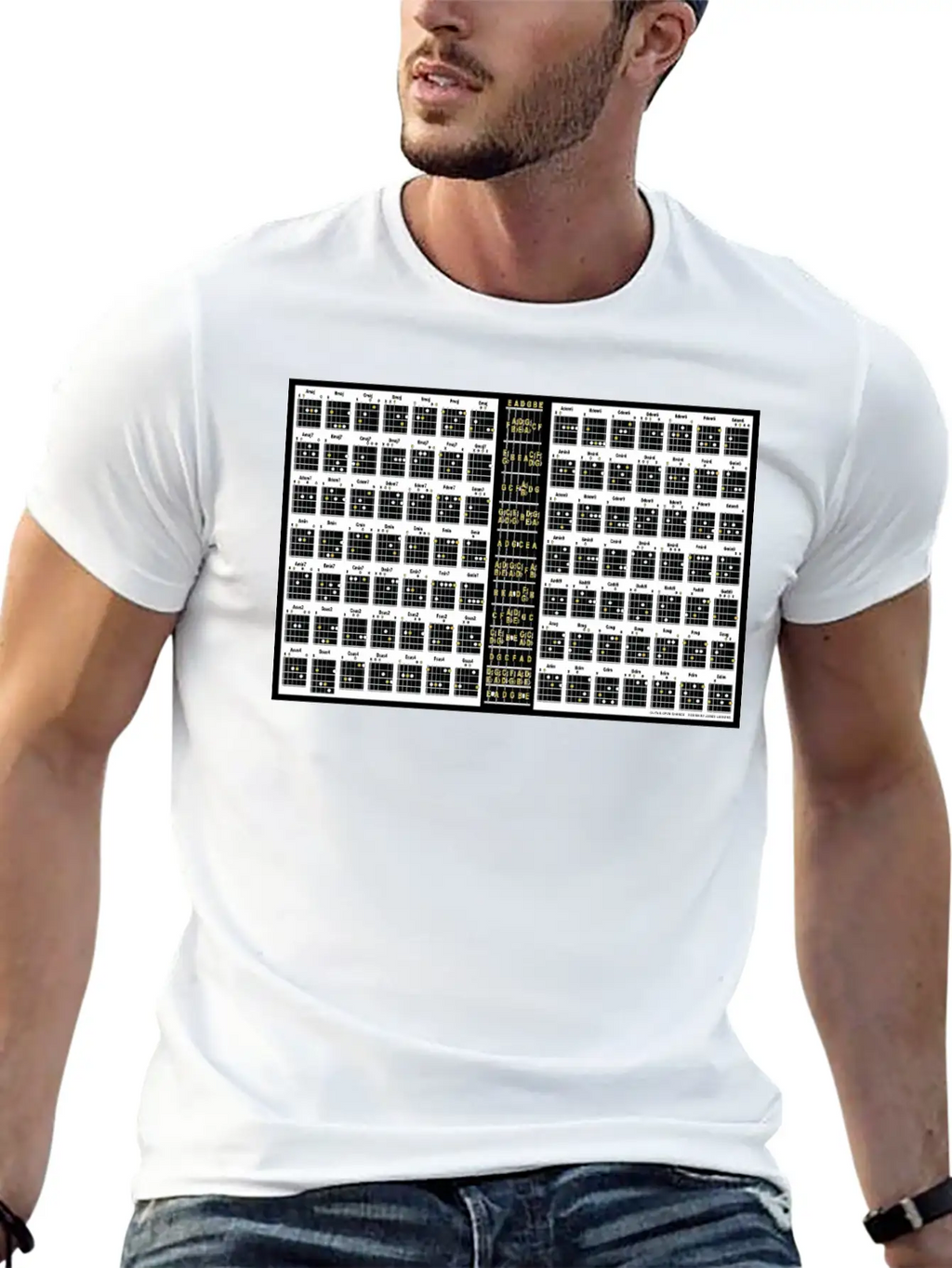 Guitar Open Chords Poster Classic Cotton Tee – Unisex Comfort For Any Season